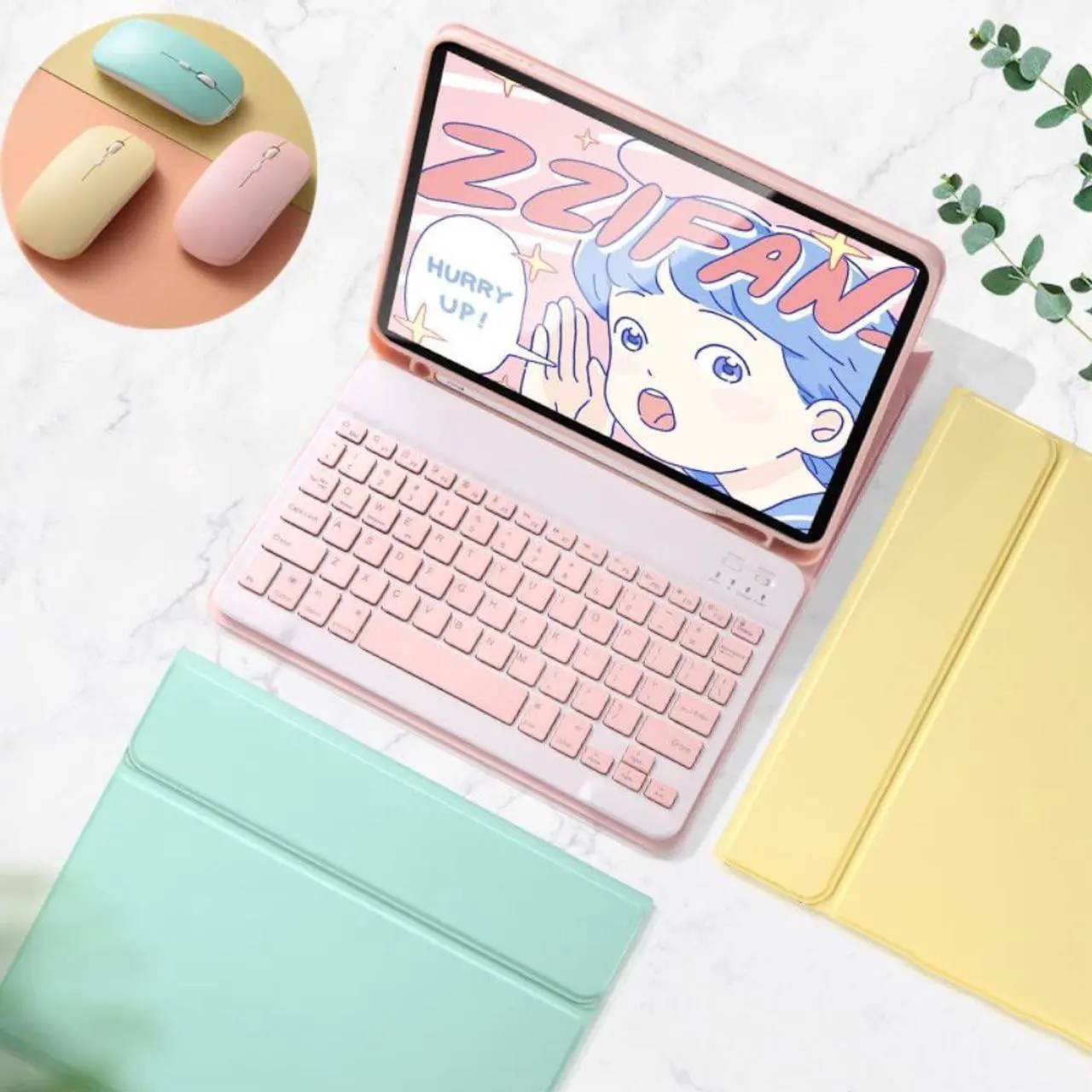 Main image of YEEHi Color Keyboard for iPad 6th 5th Generation Air 2 iPad Pro 9.7 Keyboard Case with Mouse Cute Detachable Removable Wireless Bluetooth Keyboard Cover (Black)