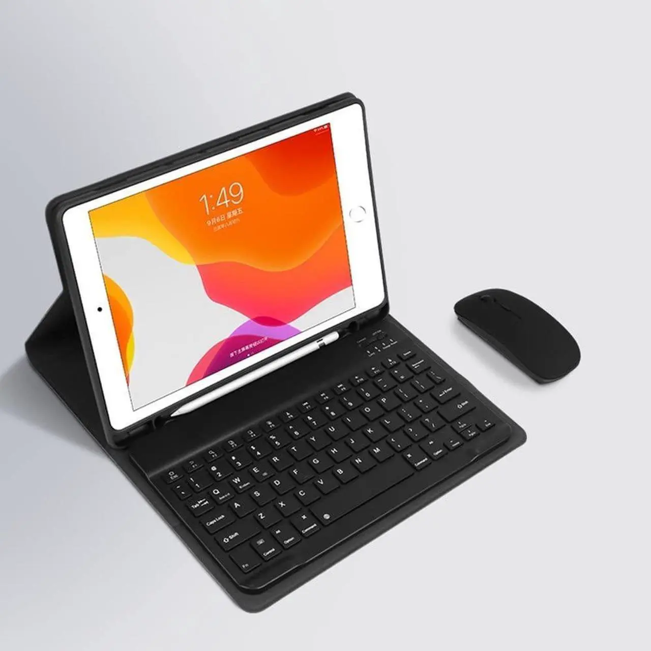 Alt view image 2 of 5 - YEEHi Color Keyboard for iPad 6th 5th Generation Air 2 iPad Pro 9.7 Keyboard Case with Mouse Cute Detachable Removable Wireless Bluetooth Keyboard Cover (Black)