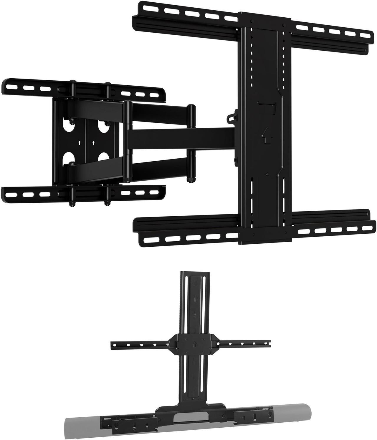 Main image of SANUS TV Mounting Bundle: Premium Full-Motion Wall Mount for Large TVs up to 90" + Soundbar TV Mount Designed for Sonos Arc Soundbar - Sturdy Construction + Smooth Extension, Swivel
