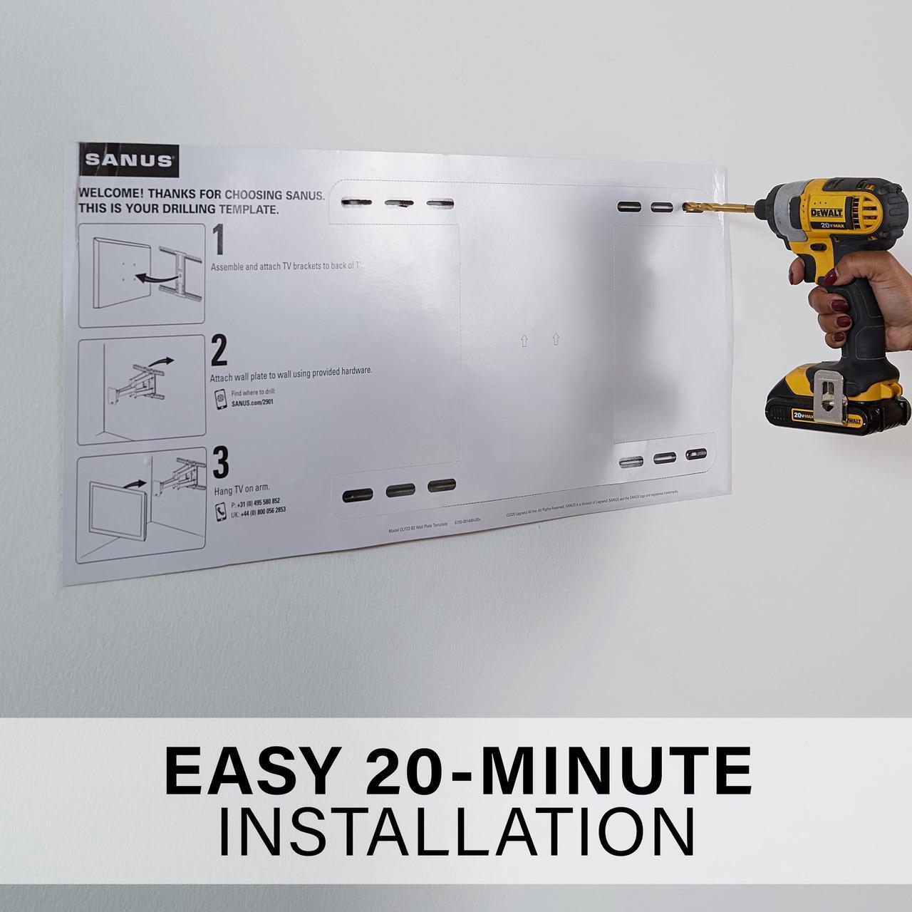 Alt view image 5 of 5 - SANUS TV Mounting Bundle: Premium Full-Motion Wall Mount for Large TVs up to 90" + Soundbar TV Mount Designed for Sonos Arc Soundbar - Sturdy Construction + Smooth Extension, Swivel