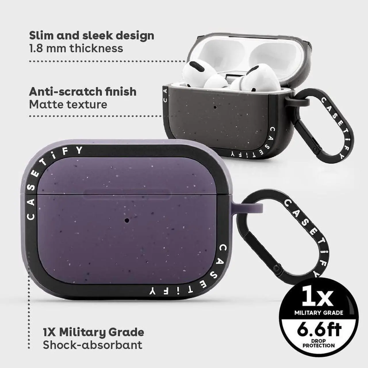 Alt view image 4 of 4 - CASETiFY Airpods (3rd Gen) Bounce Case with Ring - Elsa's Snowflake - Matte Taupe