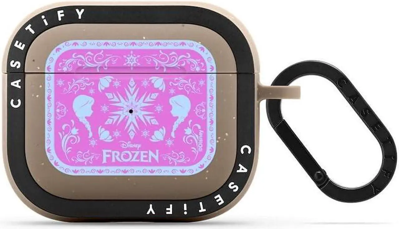 Main image of CASETiFY Airpods (3rd Gen) Bounce Case with Ring - Elsa's Snowflake - Matte Taupe
