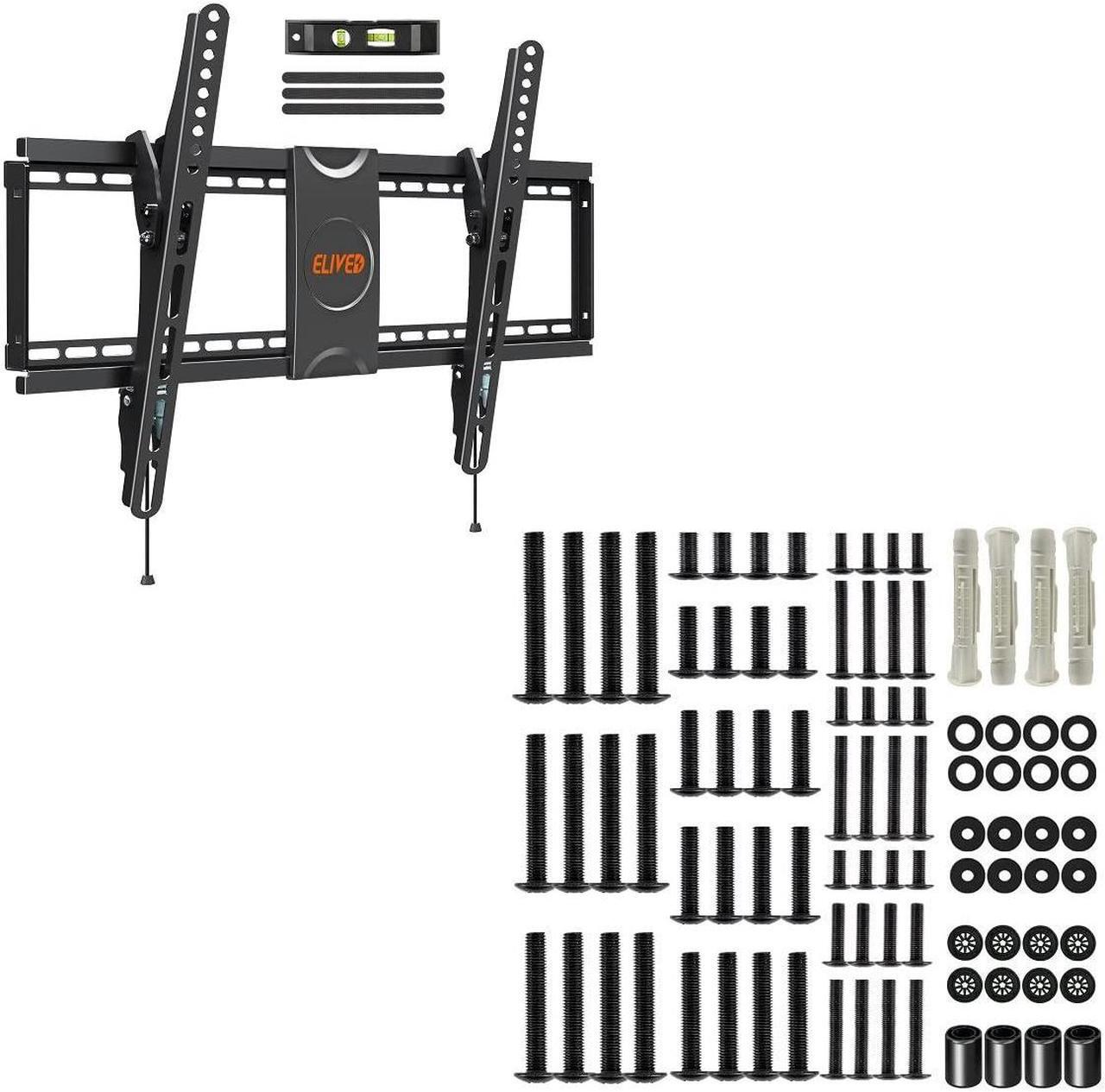 Main image of Tilting TV Wall Mount Low Profile Flat TV Mount Bracket for Most 37-70 Inch TVs,Max VESA 600x400mm, Universal Hardware Kit for TV Mounting with Screws Washers Spacers Concrete Wall Anchors