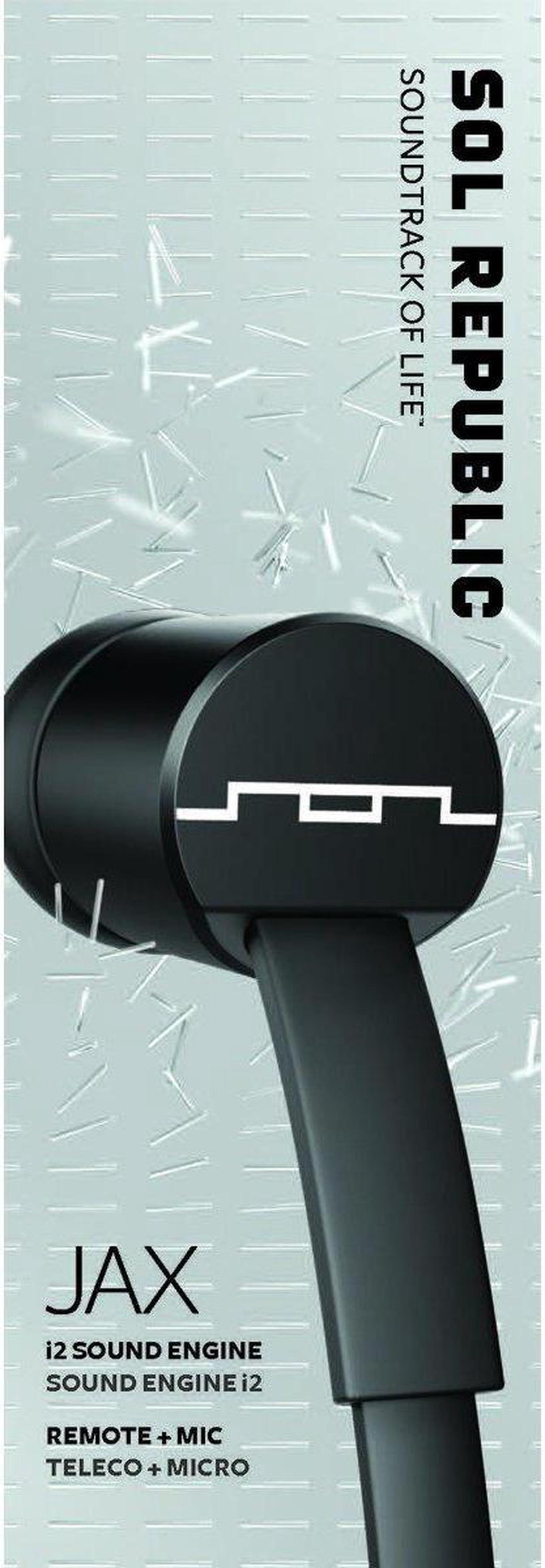 Alt view image 5 of 5 - SOL REPUBLIC Jax Wired 1-Button In-Ear Headphones, Android Compatible, Tangle Free Cable, In-Ear Noise Isolation, 4 Ear Tip Sizes, Great for Calls, Black