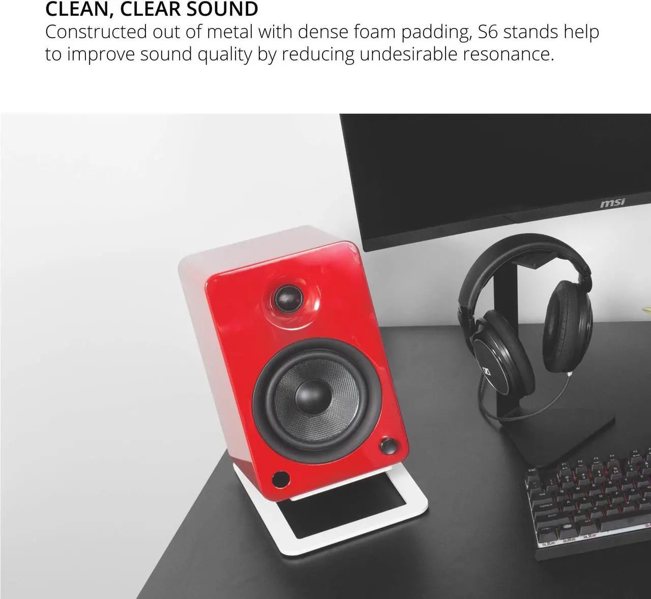 Alt view image 5 of 5 - Kanto S6W Desktop Speaker Stands for Large Speakers - 2 Pack (White)