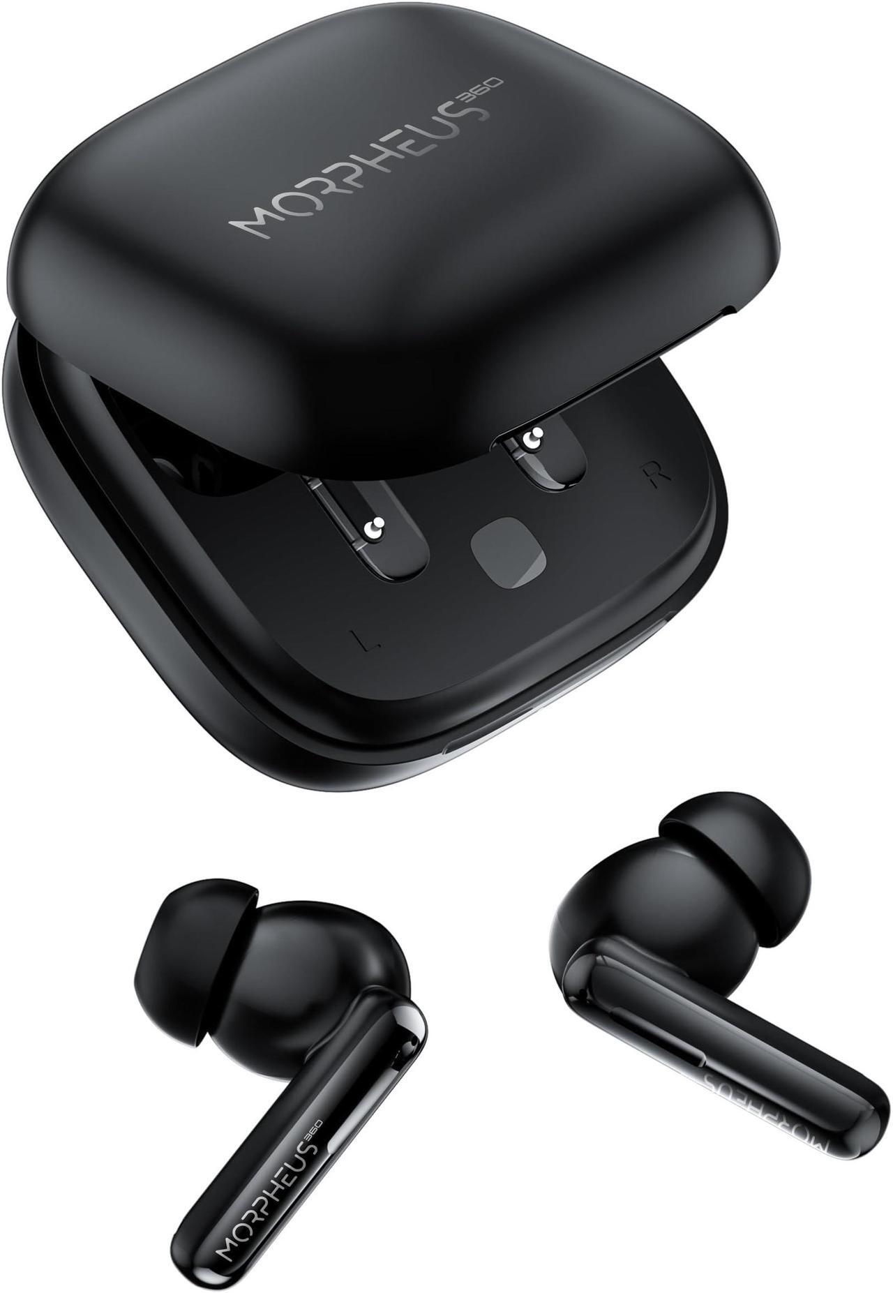 Alt view image 3 of 5 - Morpheus 360 Nemesis ANC Wireless Noise Canceling Headphones TW2750B, Bluetooth in ear Earphones, Magnetic Charging Case, 30H Playtime, Pure Black