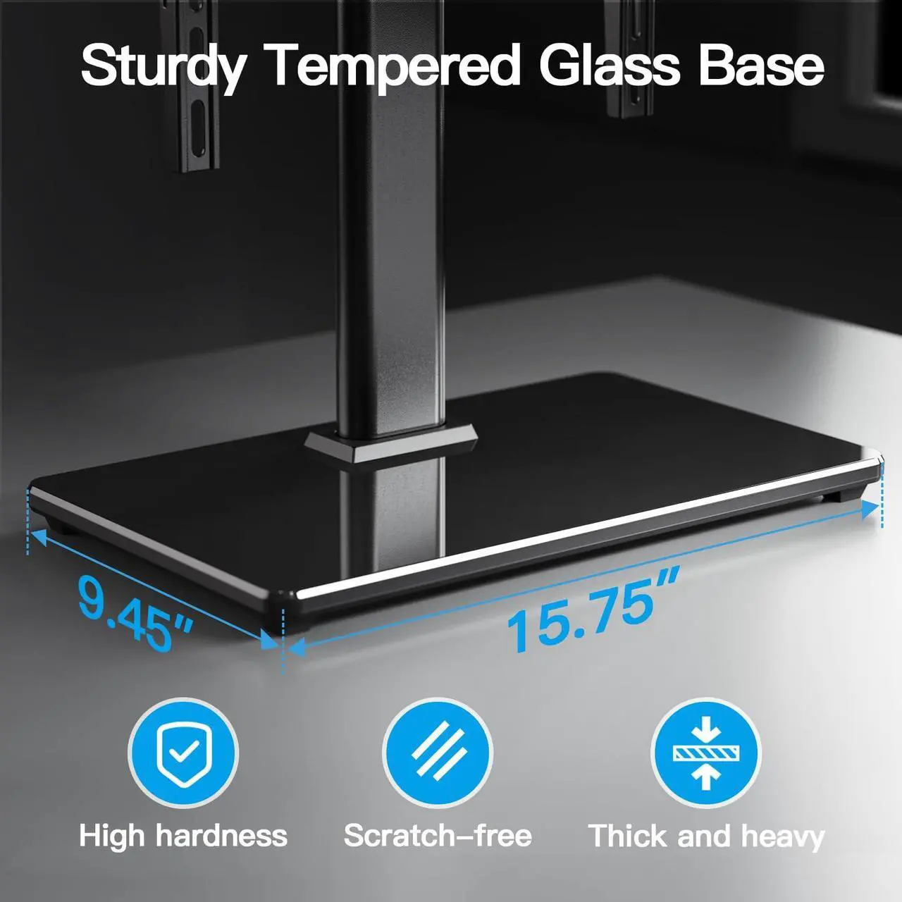 Alt view image 4 of 5 - PERLESMITH Universal TV Stand Table Top TV Base for 32 to 60,65 inch LCD LED OLED 4K Flat Screen TVs-Height Adjustable TV Mount Stand with Tempered Glass Base, VESA 400x400mm,Holds up to 88lbs PSTVS15