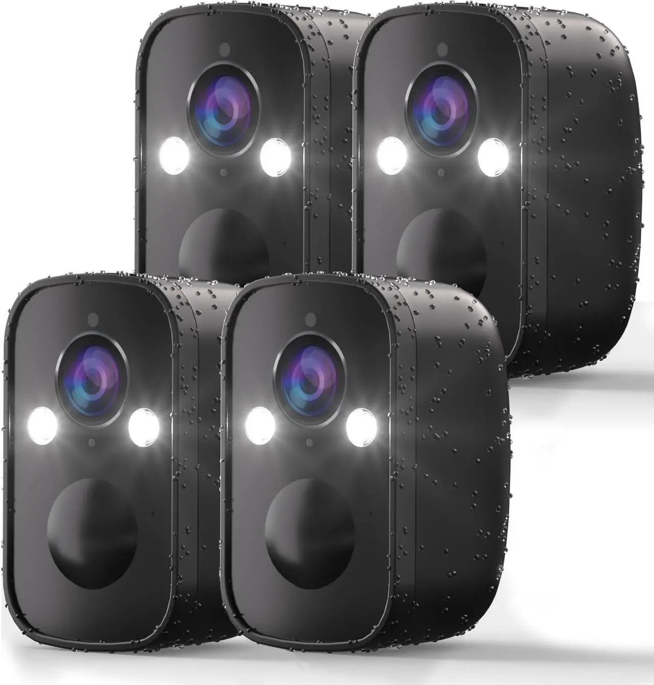 Main image of Rraycom 4Pack Security Cameras Wireless Outdoor for Home Security, 5MP Security Camera with Color Night Vision, Spotlight Siren Alarm, AI Motion Detection, 2-Way Talk, Cloud/SD, Works with Alexa