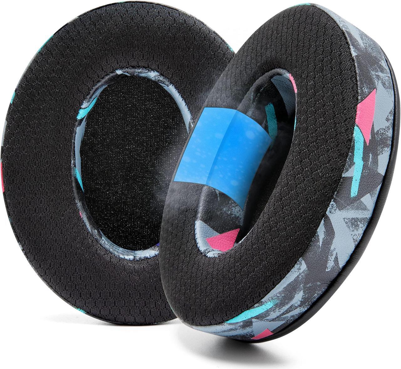 Main image of WC Freeze Hybrid Fabric Cooling Gel Replacement Earpads - Compatible with HyperX Cloud, Steelseries Arctis, ATH M50X, Turtle Beach Stealth & More - Comfortable & Cooler for Longer | 90's Black