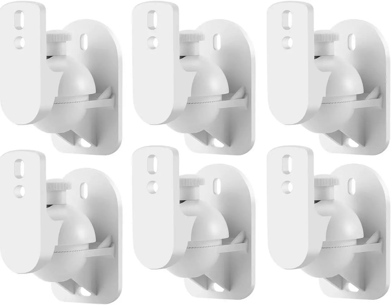 Main image of TNP Universal Satellite Speaker Wall Mount Brackets - Stylish White Finish Surround Sound Speaker Mounts with Adjustable Swivel & Tilt Angle for Home Theater Speaker System,Can Hold Up to 11lbs,3Pairs