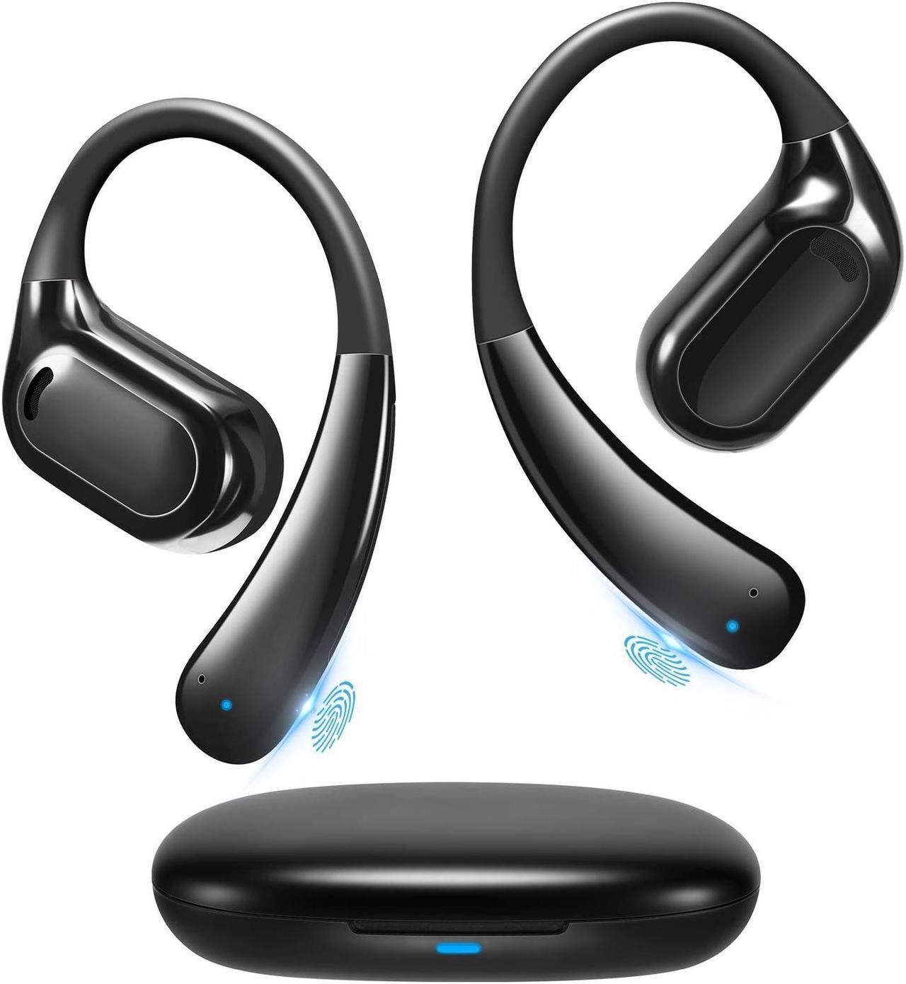 Main image of ASIILOVI Open-Ear Headphones VG333 2024 Version, Invisible Ultra-Thin Silicone Ear Hook, Snug Fit & Powerful Bass, 70HRS Playtime, Bluetooth 5.3 Conduction Headphones Touch Control Wireless Earbuds