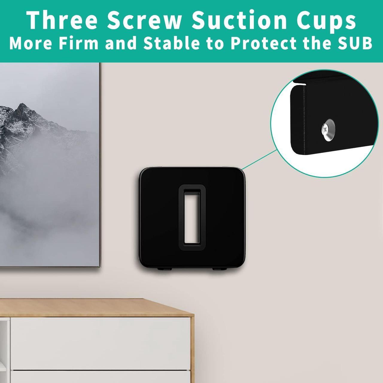 Alt view image 2 of 5 - Yibracki Wall Mount for Sonos Sub Gen 3 Gen 2 Mount, Heavy Duty Wall Mount for Sonos Sub Mounts, Mounting Brackets for Sonos Wireless Sub with Hardware Kit, Black