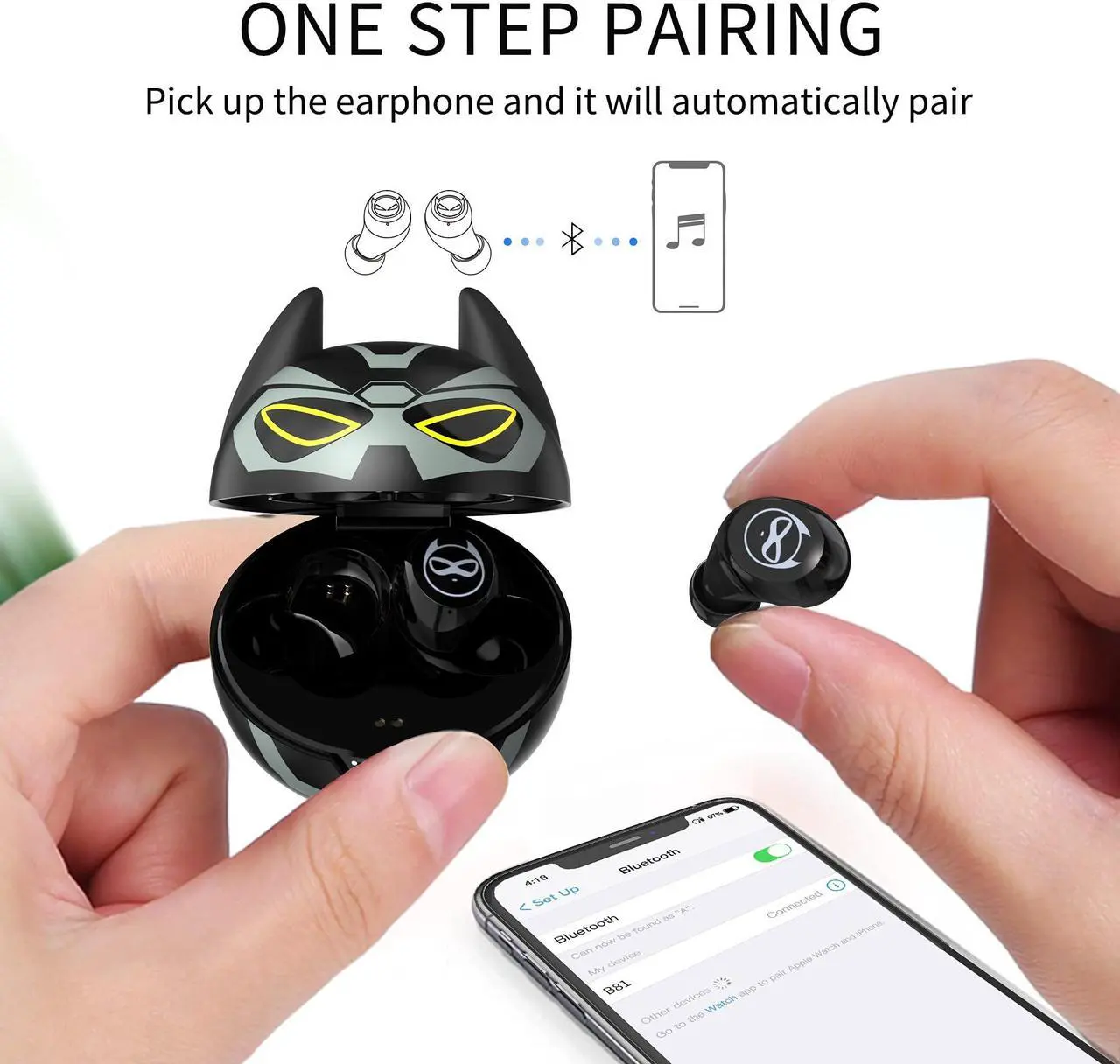 Alt view image 2 of 5 - Instiwitt Wireless Earbuds for Kids Boys Bluetooth Earphones with Mic Clear Calls IPX5 Water Resistant Earbuds 36H Cyclic Playtime Fit Small Ears with Charging Case for Work