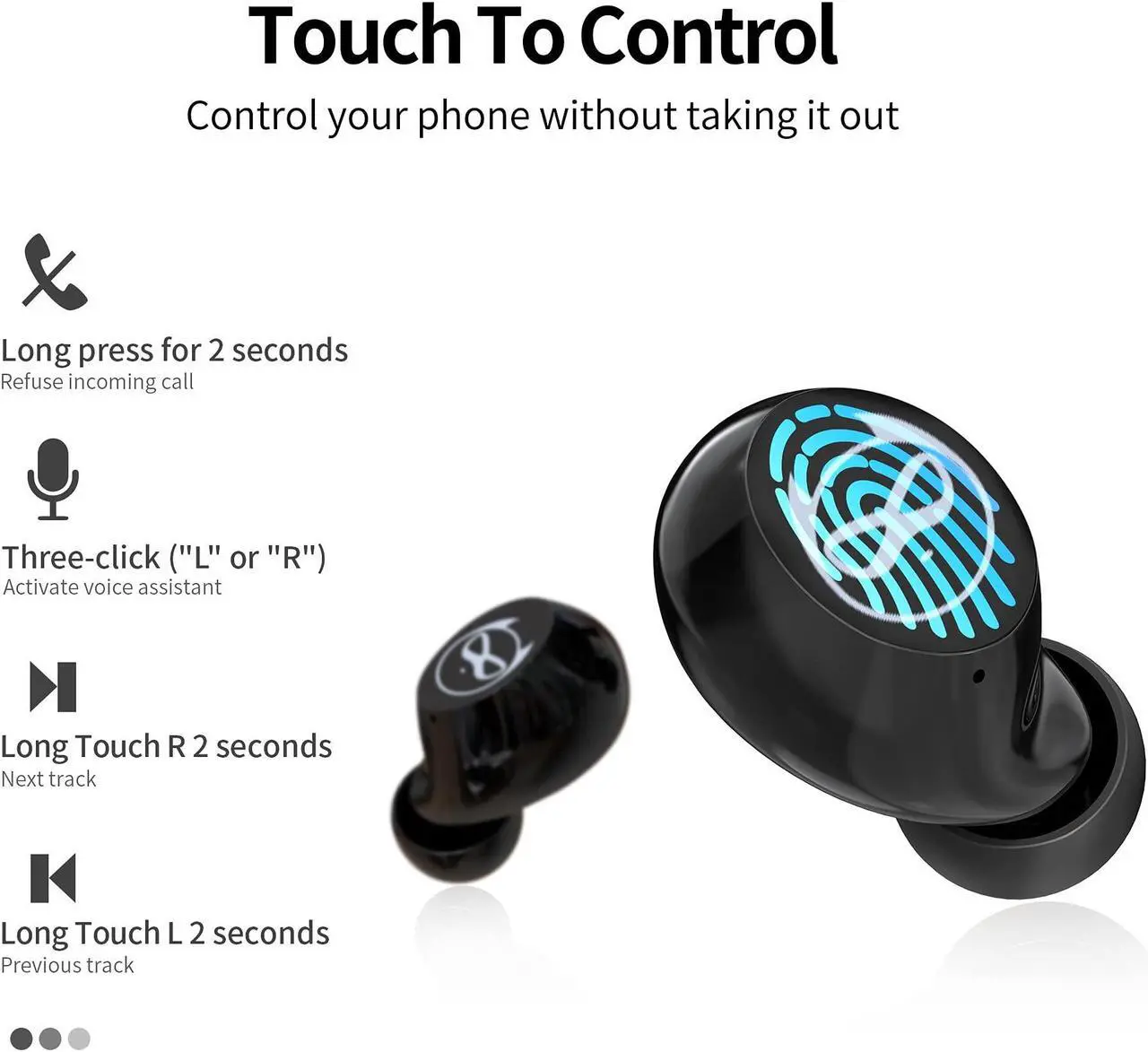Alt view image 4 of 5 - Instiwitt Wireless Earbuds for Kids Boys Bluetooth Earphones with Mic Clear Calls IPX5 Water Resistant Earbuds 36H Cyclic Playtime Fit Small Ears with Charging Case for Work