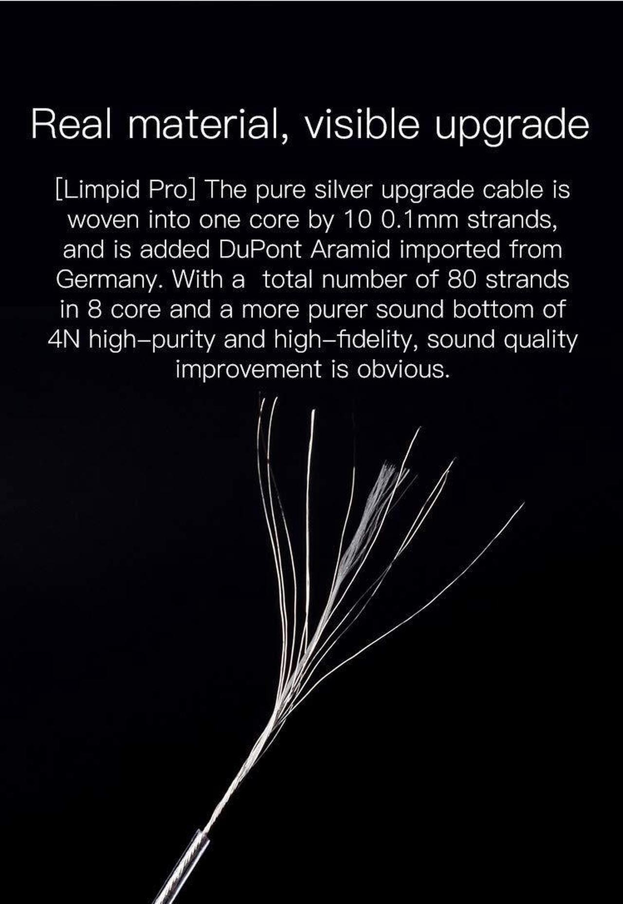 Alt view image 2 of 5 - 8 Core QDC Earphone Cable-KBEAR [Limpid Pro] Upgrade Cable, 4N Pure Silver Cable, IEM Detachable Cable with 2.5mm Plug, Suit for ZS10-PRO AS16 ASF EDX EDXPRO AST DQ6 EDS ED10 (QDC, 2.5Silver)