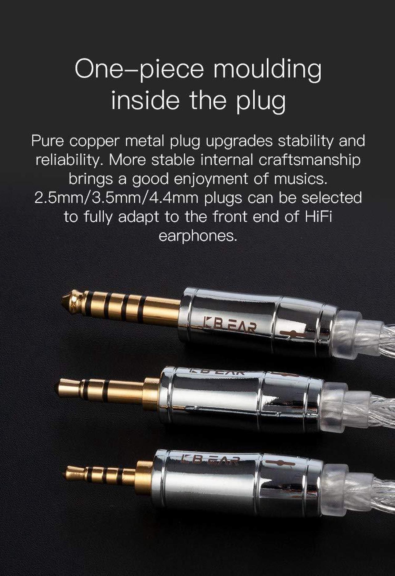 Alt view image 4 of 5 - 8 Core QDC Earphone Cable-KBEAR [Limpid Pro] Upgrade Cable, 4N Pure Silver Cable, IEM Detachable Cable with 2.5mm Plug, Suit for ZS10-PRO AS16 ASF EDX EDXPRO AST DQ6 EDS ED10 (QDC, 2.5Silver)