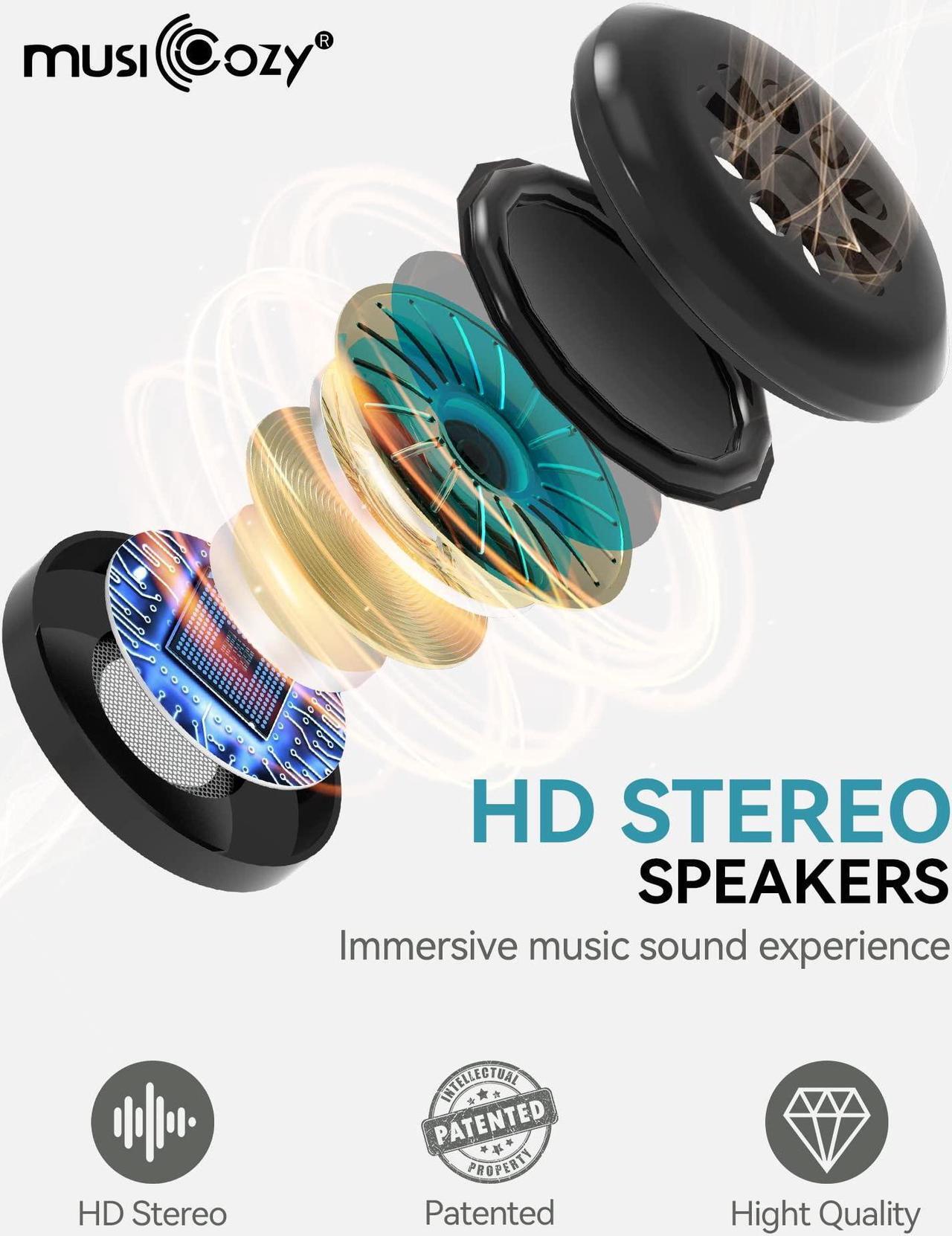 Alt view image 5 of 5 - MUSICOZY Sleep Headphones 3D Bluetooth 5.2 Headband Sleep Mask, Wireless Sleeping Headphones Music Earbuds Eye Mask for Side Sleepers Travel with Speakers Cool Gadgets Gifts