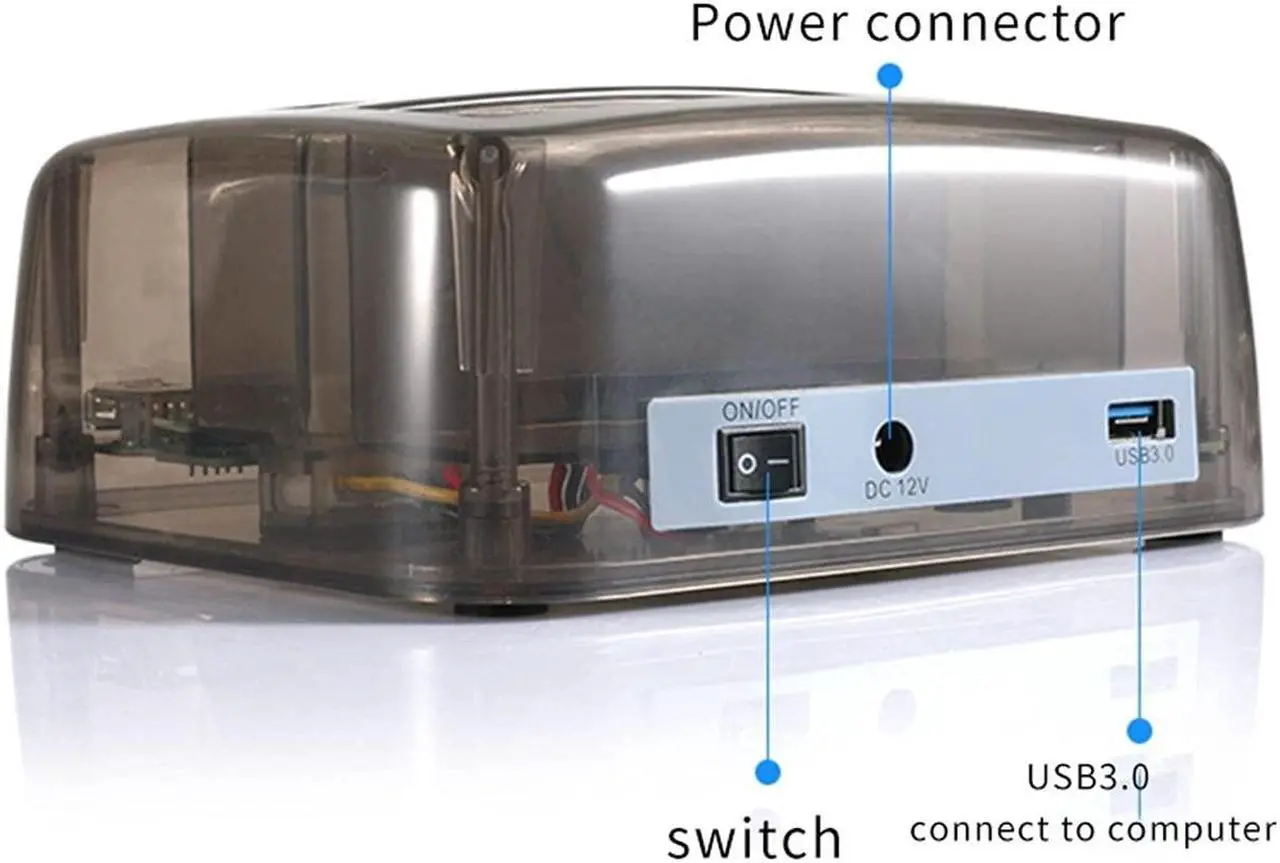Alt view image 4 of 4 - RIWPKFH HDD Docking Station USB 3.0 to SATA IDE Case for Hard Drive 2.5 3.5 Inch SSD HDD Enclosure Hard Disk Docking Station