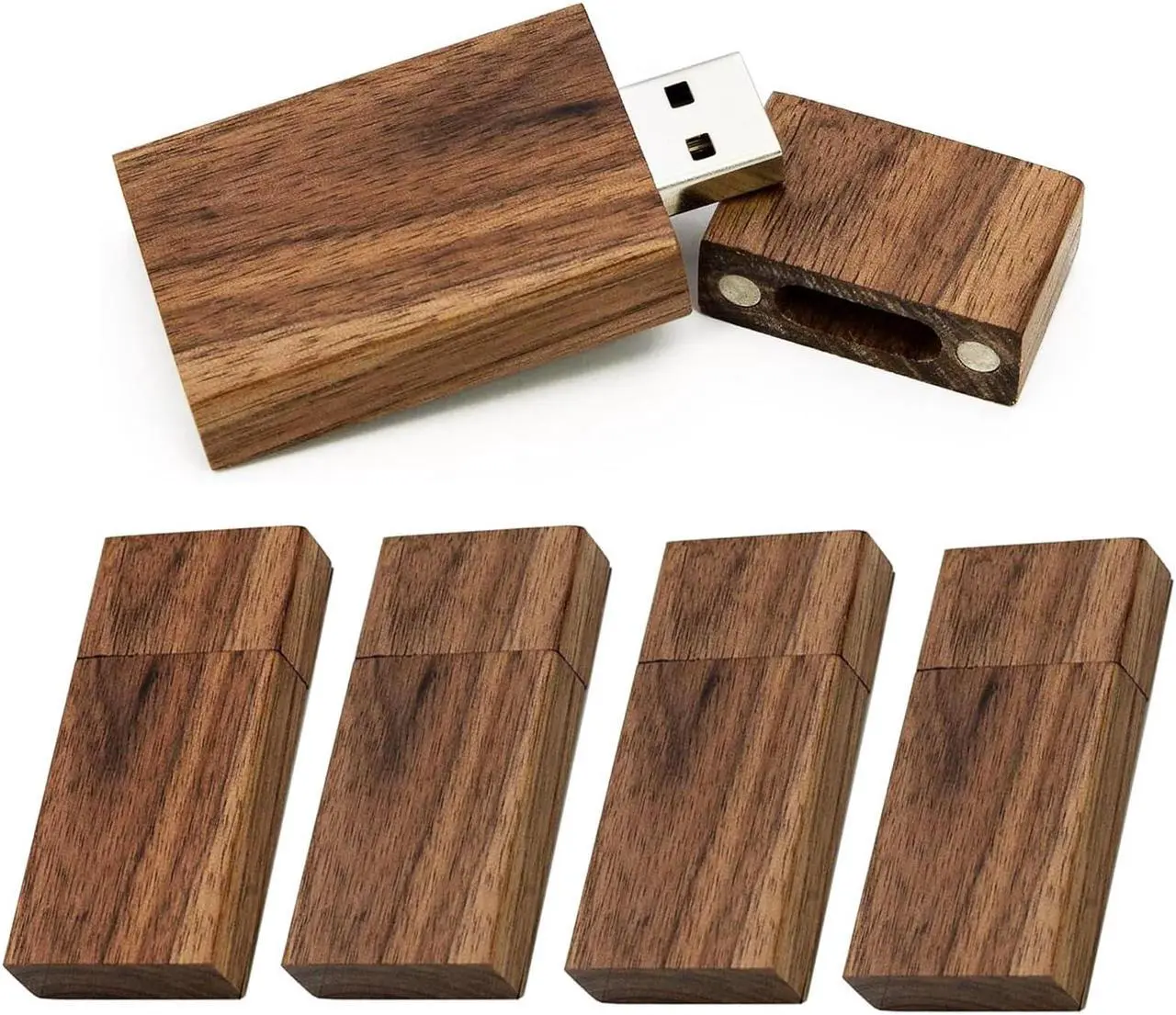 Main image of USB 3.0 Wood Flash Drives 32GB Memory Stick TATMOHIK Wood USB FLash drive High Speed Wood USB Thumb Drive Bulk Jump Drives for Digital Date Storage,Zip Drive,USB stick(5 Pack-Walnut Wood Shell