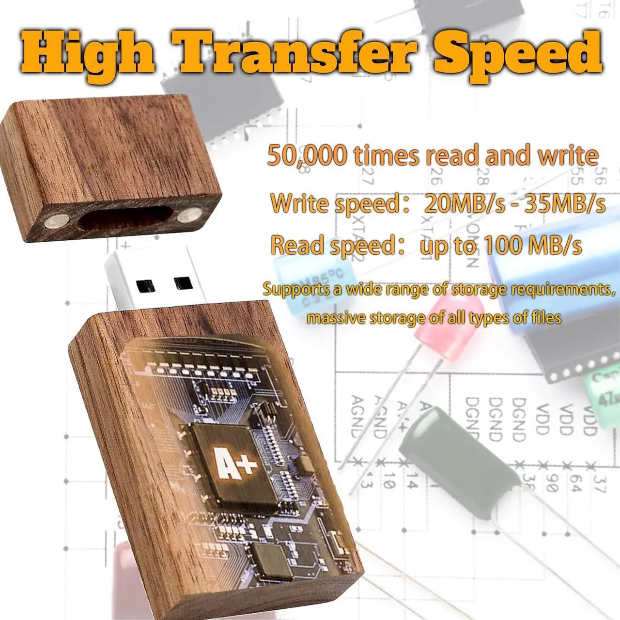Alt view image 2 of 5 - USB 3.0 Wood Flash Drives 32GB Memory Stick TATMOHIK Wood USB FLash drive High Speed Wood USB Thumb Drive Bulk Jump Drives for Digital Date Storage,Zip Drive,USB stick(5 Pack-Walnut Wood Shell