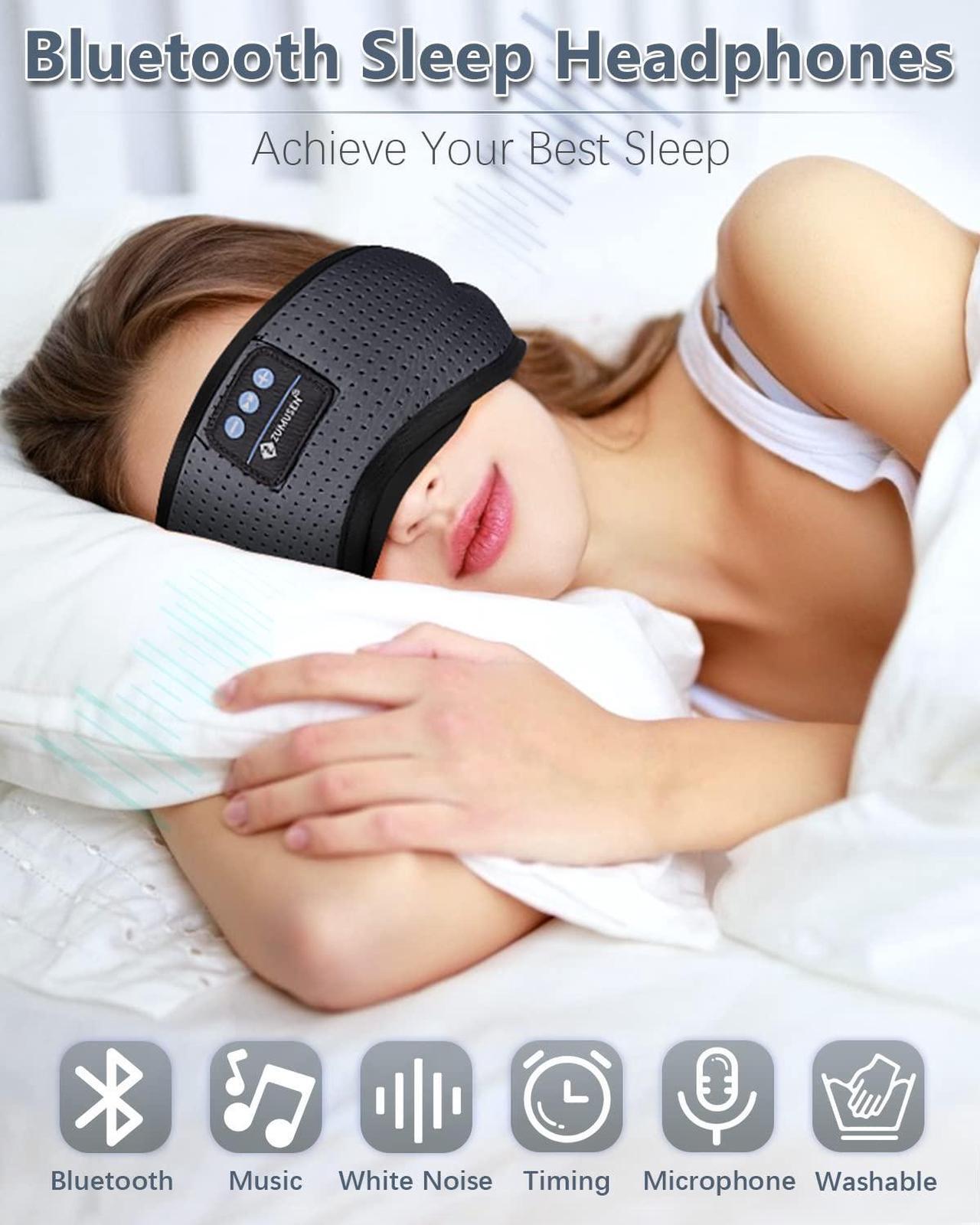 Alt view image 5 of 5 - Sleep Headphones, White Noise Bluetooth Sleep Mask 3D Breathable Wireless Eye Mask for Timing, Sleep Mask with Bluetooth Headphones for Side Sleepers Travel Yoga,Cool Gadgets for Women Man