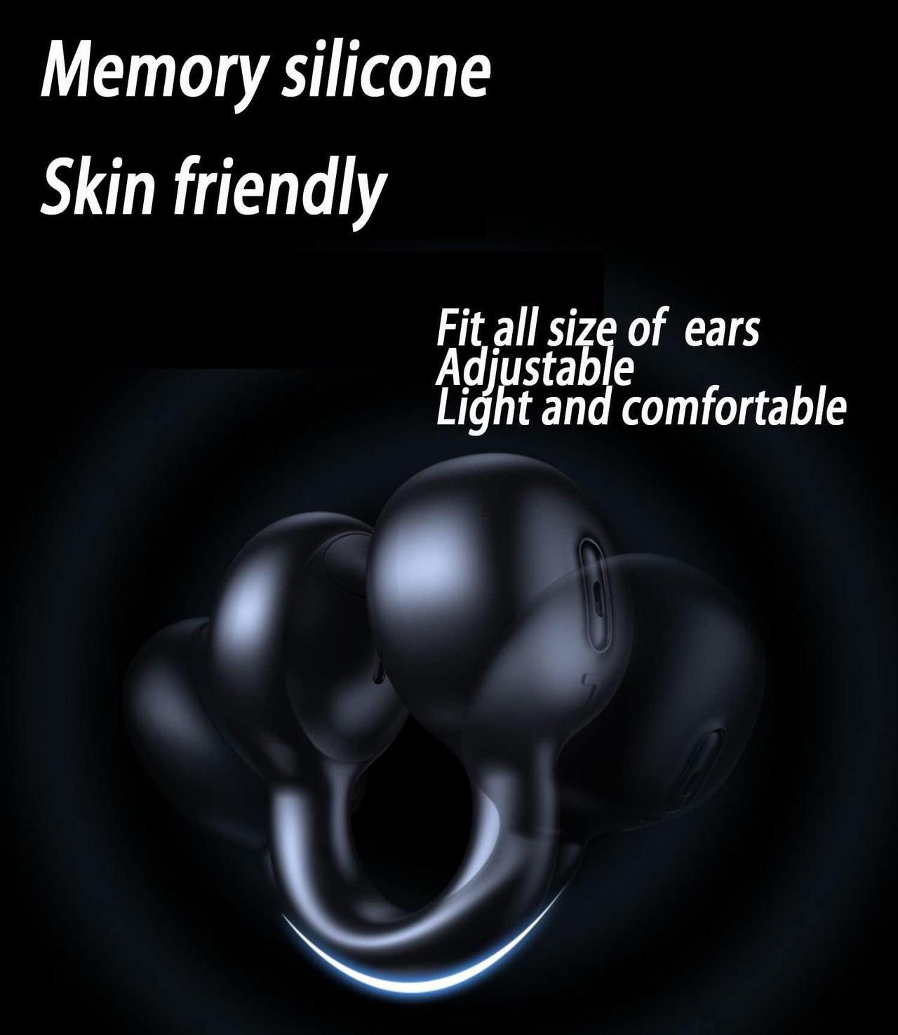 Alt view image 2 of 5 - Loluka Bone Conduction Headphones Wireless Bluetooth Open Ear Headphones IPX4 Bluetooth Ear Clip Bone Conduction Headphones Open Ear Headphones Wireless Bluetooth 5.3 HiFi Stereo True Sound