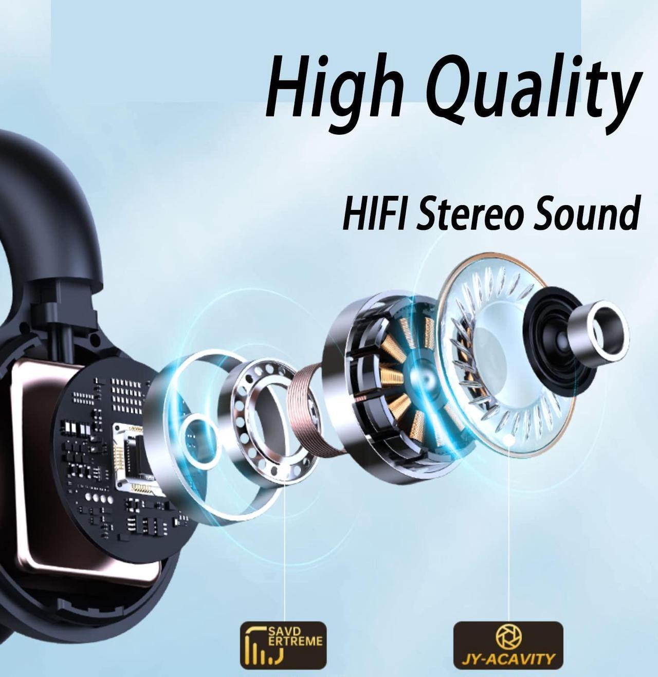 Alt view image 4 of 5 - Loluka Bone Conduction Headphones Wireless Bluetooth Open Ear Headphones IPX4 Bluetooth Ear Clip Bone Conduction Headphones Open Ear Headphones Wireless Bluetooth 5.3 HiFi Stereo True Sound