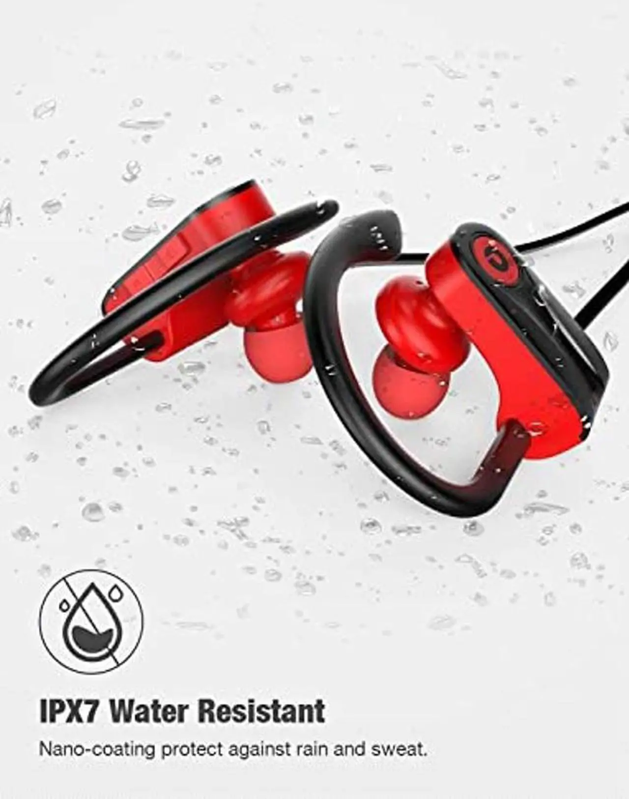 Alt view image 5 of 5 - Otium Wireless Bluetooth 5.3 Sport Headphones Built-in Mic in Ear Running Headset with Earhooks 16 Hours Playtime