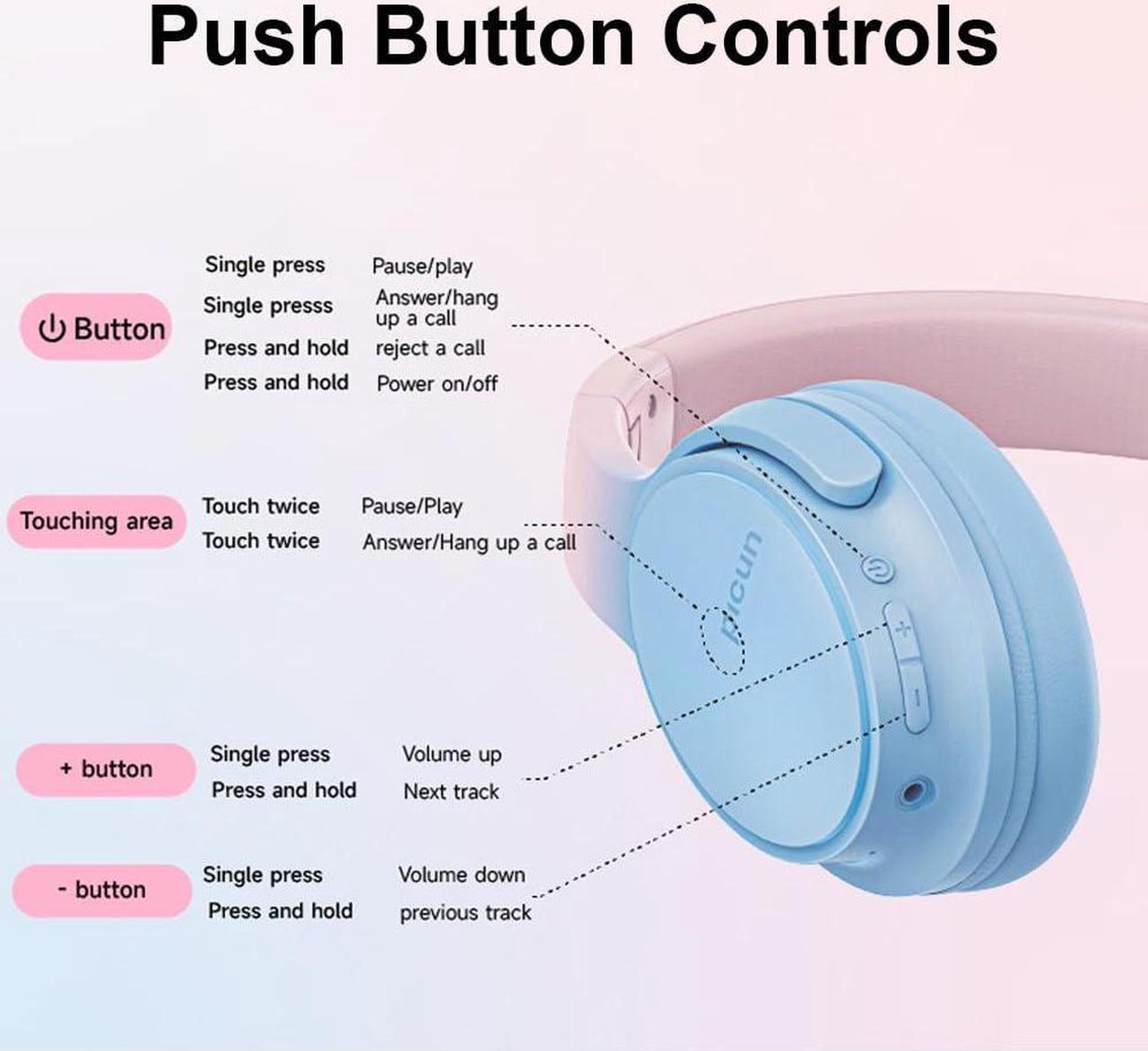 Alt view image 4 of 5 - Sungive Bluetooth Headphones Over Ear, Foldable Lightweight Wireless Headsets, HiFi Stereo, HD Microphone, 30H Playtime, Suitable for Mobile Phones, Computers, TVs, Games, Outdoors, Offices (Green)