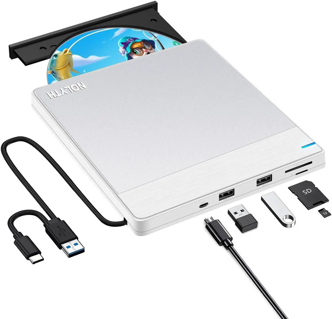 NOLYTH External CD/DVD Drive for Laptop, USB DVD Drive External, Ultra ...