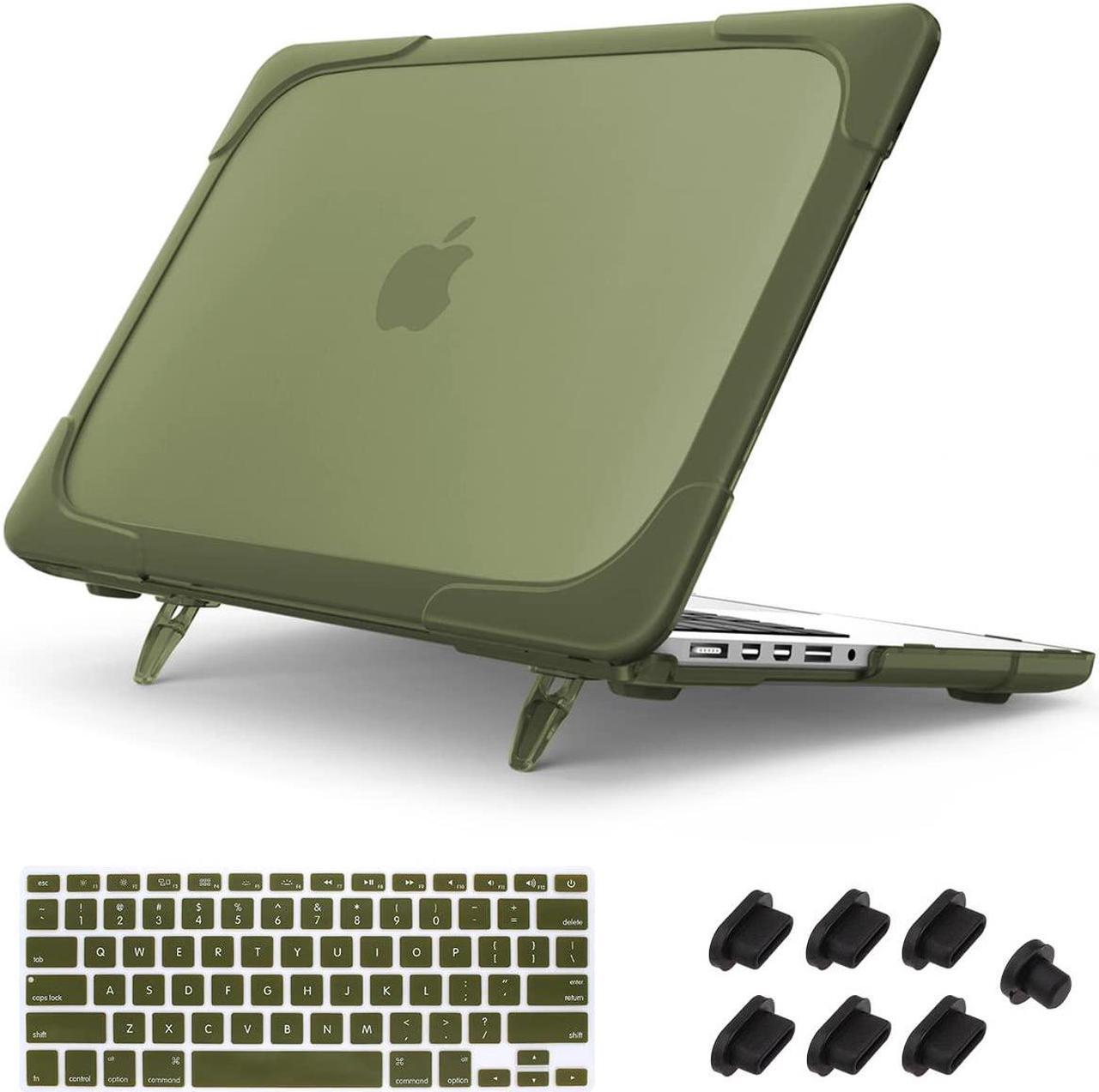 Main image of Mektron for MacBook Pro 13 Inch Case (Version 2015/2014/2013), Heavy Duty Snap-on Dual Layer Hard Case Cover with Foldable Stand for Mac Pro Retina 13.3" Model A1502 A1425, Avocado Green