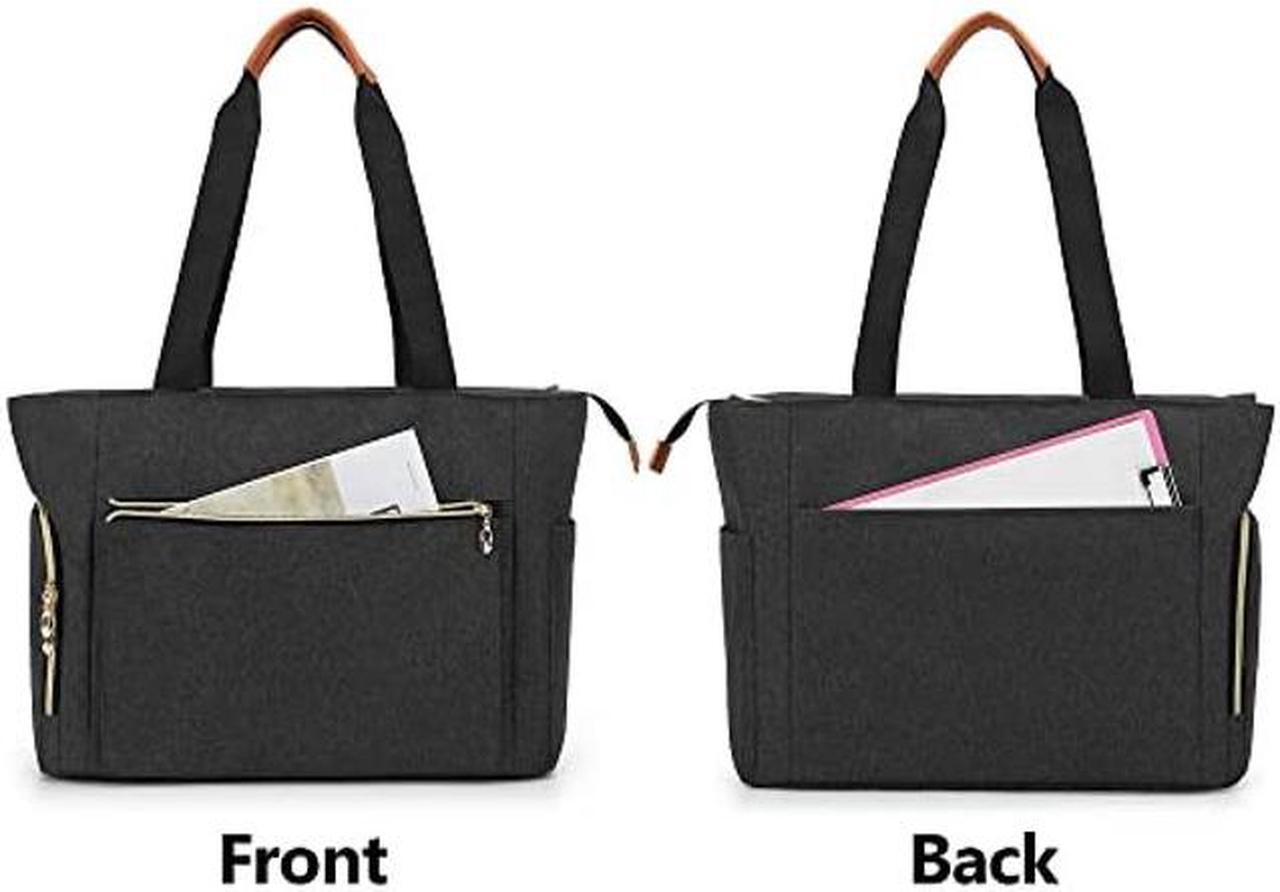 Alt view image 4 of 5 - CURMIO Teacher Tote Bag for Women, Portable Teacher Work Bag with Padded Sleeve and Compartments for Laptop