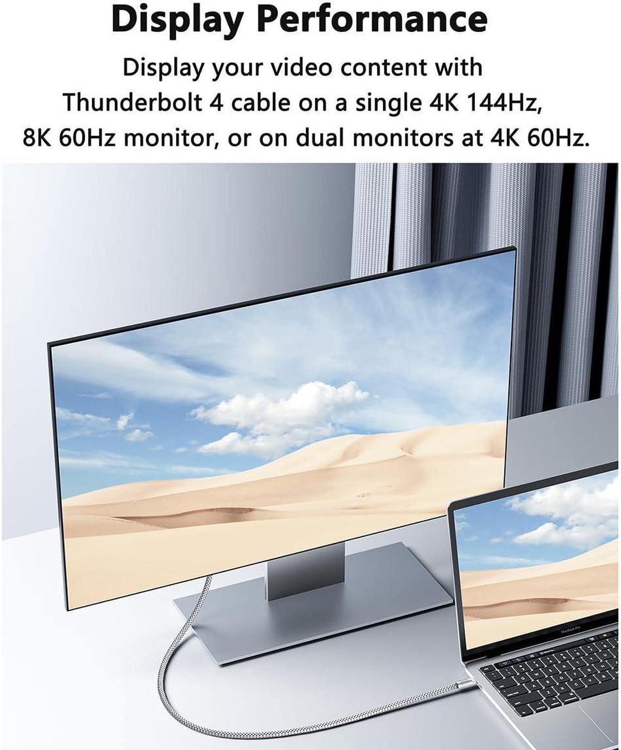 Alt view image 3 of 5 - Thunderbolt 4 Cable, 3.3 ft USB-C to USB-C Cable with 240W Charging, Supports 4K144hz,8K 60hz Display and 40Gbps Data Transfer, for iPhone 15, MacBook, iPad, Galaxy S24, Pixel 8 and More(Purple,3.3ft)