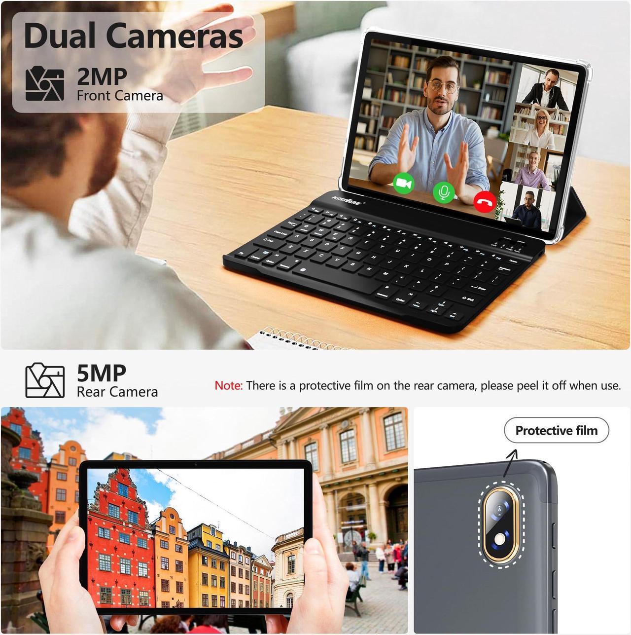 Alt view image 4 of 5 - Tablet 2024 Newest 10.1 Inch Android 12 Tablet with Keyboard, 6GB RAM, 128GB ROM, 1TB Expansion, 2 In 1 Octa-Core Tablet, 5G Wifi & 2.4G Wifi, 6000 mAh Battery, Dual Cameras, Bluetooth/Mouse/Case/GPS
