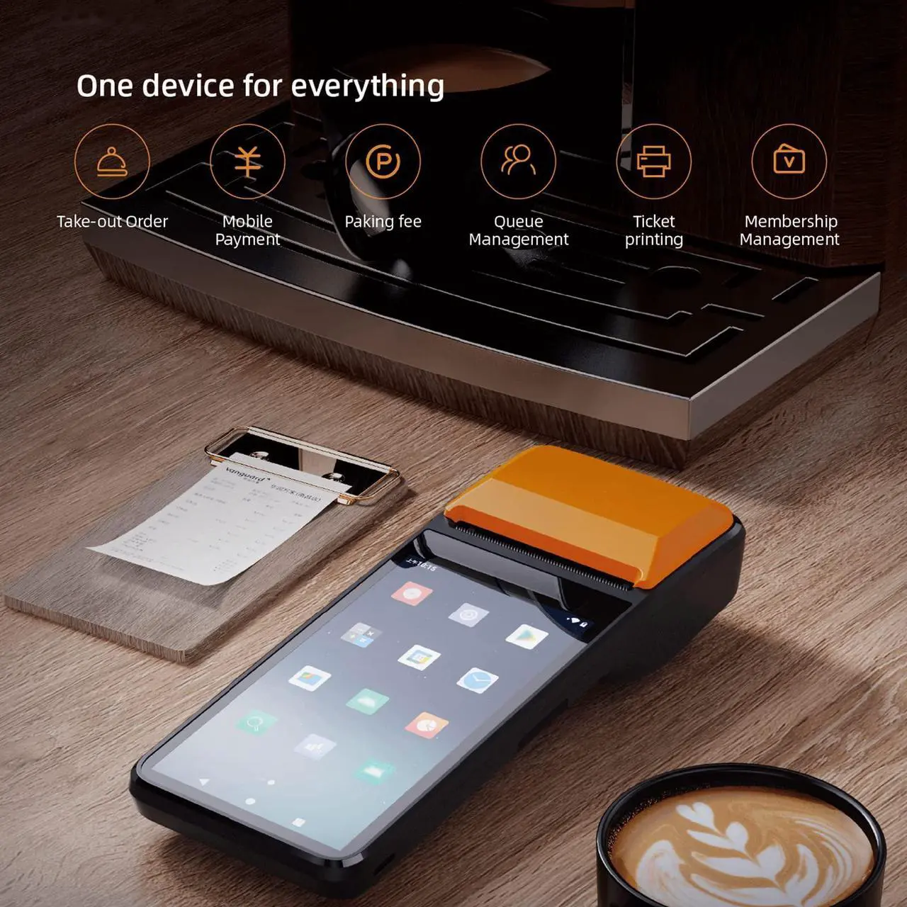 Alt view image 2 of 5 - Sunydog Handheld 3G POS Receipt Printer Android 8.1 1D/2D Barcode Scanner PDA Terminal Support 3G WiFi BT Communication with 5.0 Inch Touchscreen 58mm Width Thermal Label Printing for Supermarket