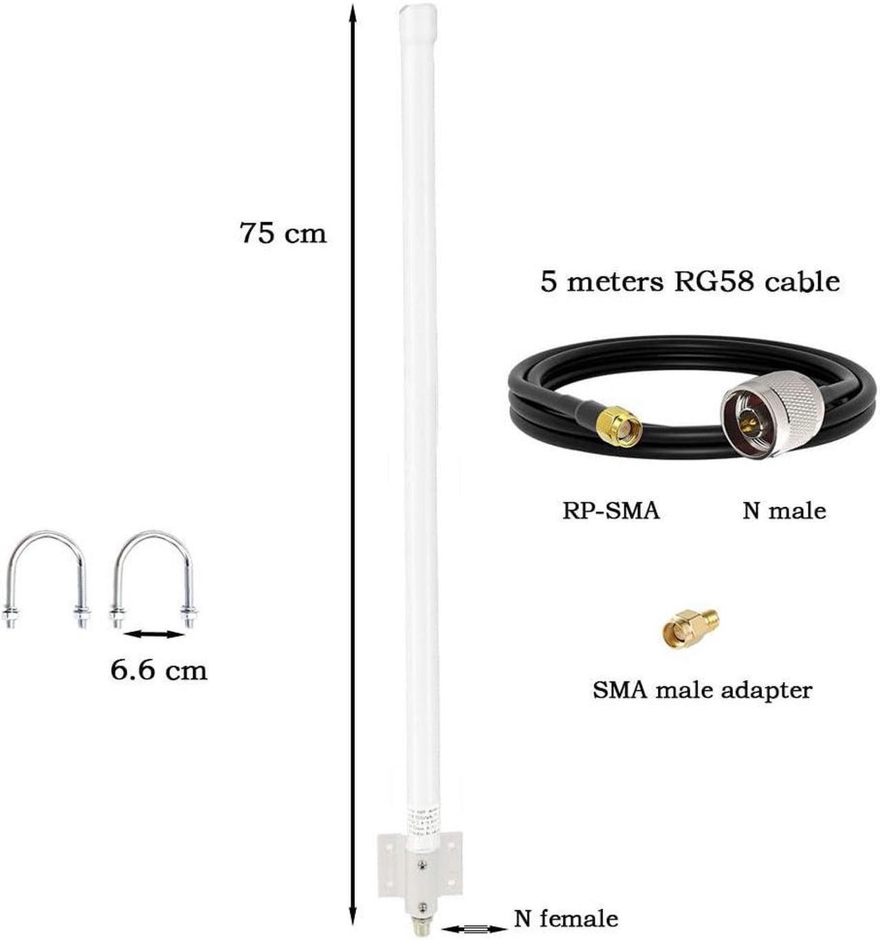 Alt view image 4 of 5 - SignalPlus Outdoor WiFi Omni Directional Antenna, Dual Band 2.4GHz 5GHz 12dBi High Gain Long Range WiFi Antenna for Wireless Access Point/Wi-Fi Camera/Wireless Router, RP-SMA,SMA male