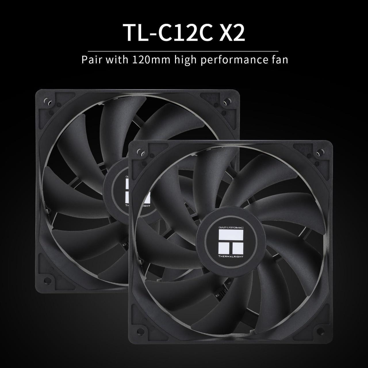 Alt view image 5 of 5 - Thermalright Peerless Assassin 120 SE Black CPU Air Cooler, 6 Heat Pipes, Dual TL-C12C PWM Fans, 155mm High CPU Cooling,forAM4/AM5&Intel LGA 1851/1700/1150/1151/1200(PA120SE Black)