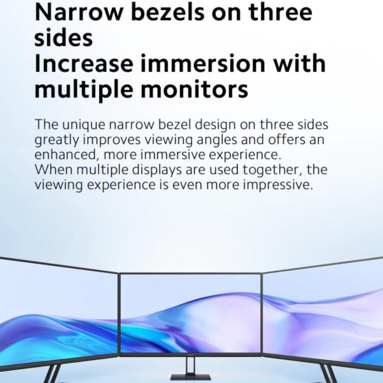 Alt view image 5 of 5 - Xiaomi A27i 27 inch Monitor, 100Hz high Refresh Rate, IPS Hard Screen, 7.5mm Ultra-Slim Body, 1080p FHD Resolution, E<2 Factory Color Calibration for Each Screen, DP 1.4 Supported and Easy mounting