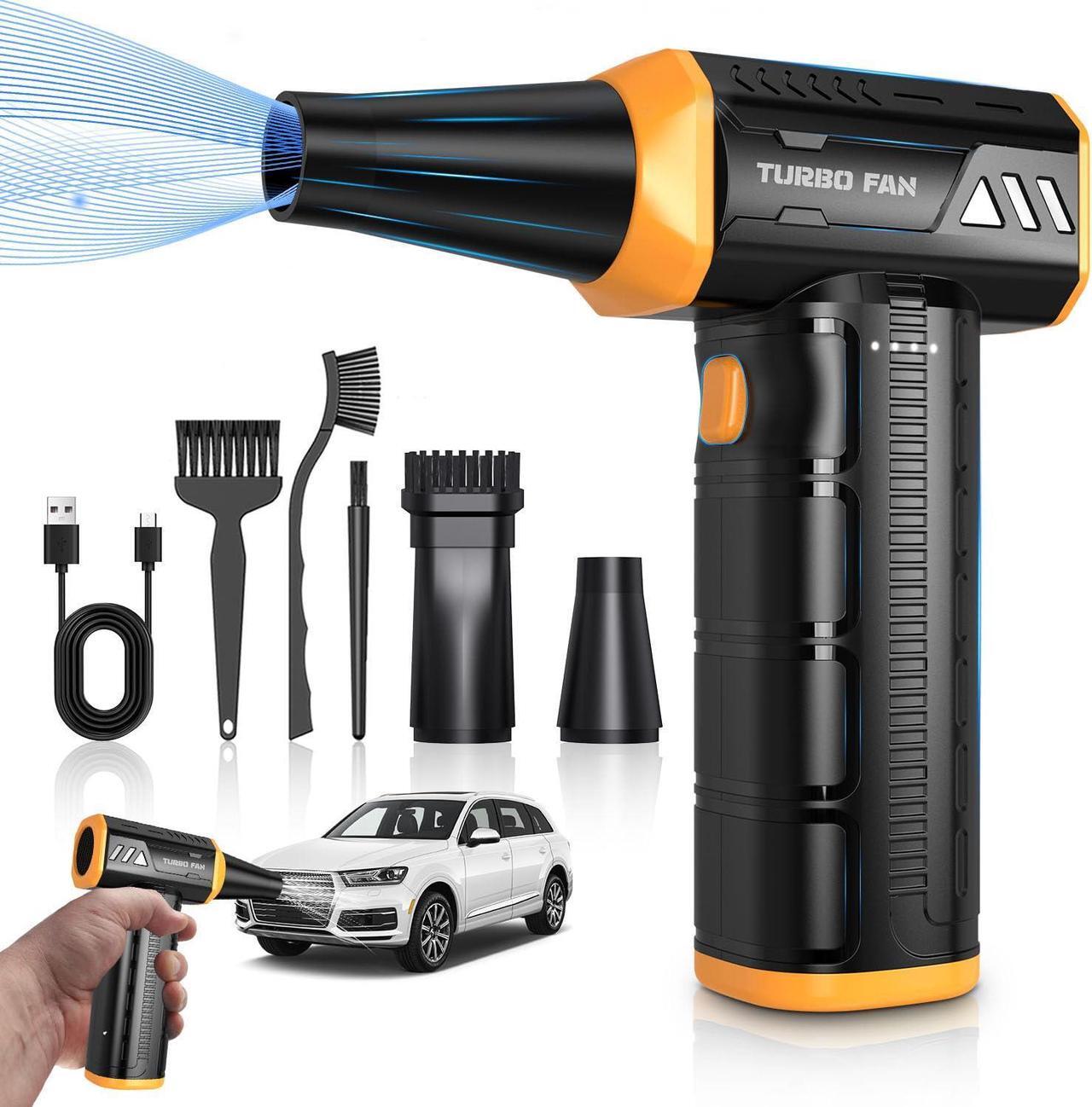 Main image of Compressed-air-Duster-Mini-Jet-Blower-Keyboard Cleaner-air Blower 300000 RPM -10000mAH-Replace can of air-car air dusters-Electric pc Duster-Turbo Fan-Cordless Cleaning Kits (Orange)