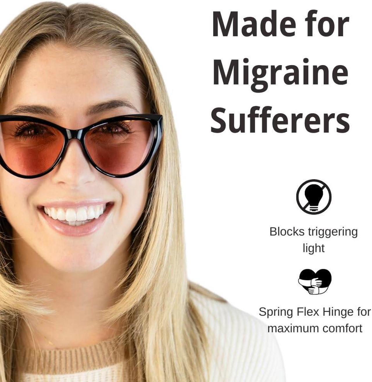 Alt view image 2 of 5 - Family Tree Remedies FL-41 Migraine Glasses with Transitional Lens for Indoor/Outdoor Light Sensitivity & Photophobia (Cat Eye Pro)