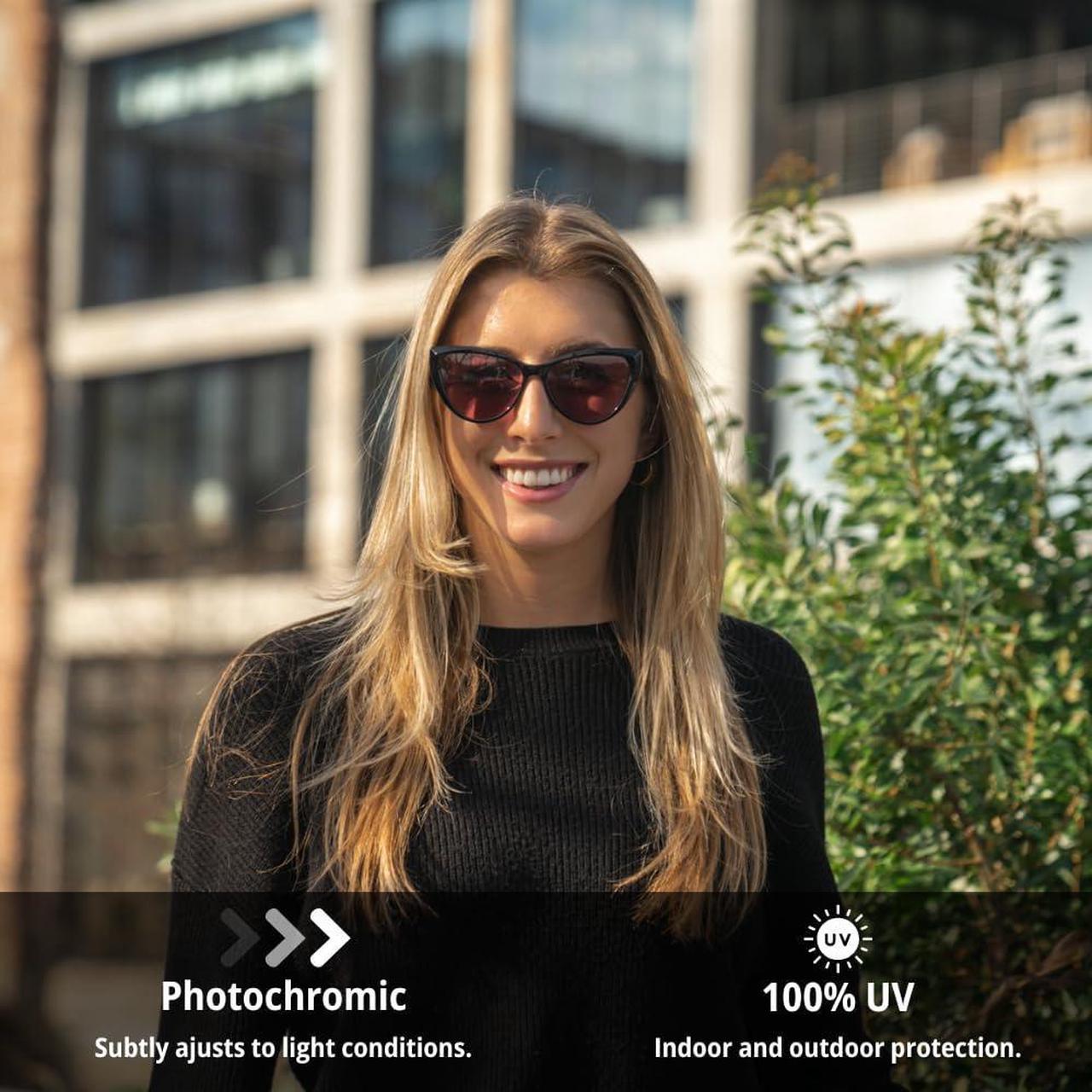 Alt view image 4 of 5 - Family Tree Remedies FL-41 Migraine Glasses with Transitional Lens for Indoor/Outdoor Light Sensitivity & Photophobia (Cat Eye Pro)