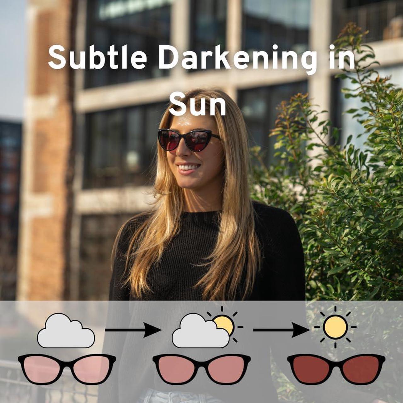 Alt view image 5 of 5 - Family Tree Remedies FL-41 Migraine Glasses with Transitional Lens for Indoor/Outdoor Light Sensitivity & Photophobia (Cat Eye Pro)