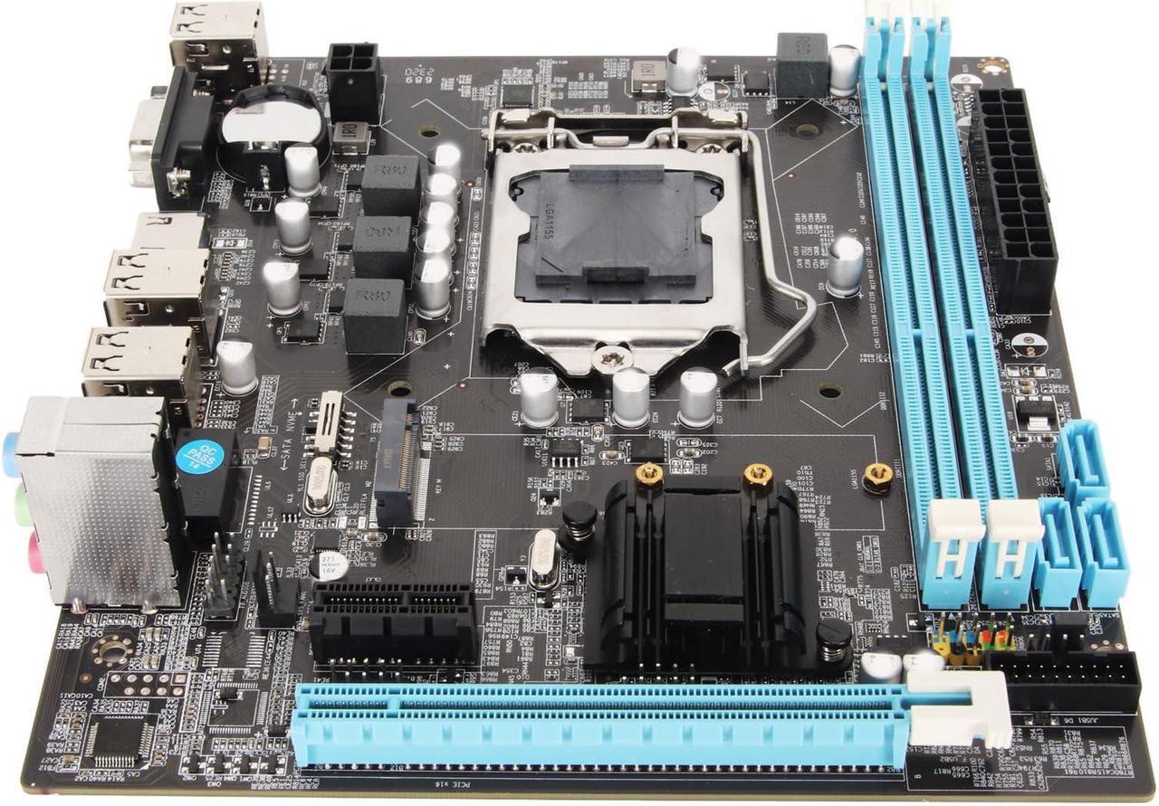 Main image of Desktop Motherboard, LGA 1155 CPU Slot, Channel DDR3, M.2 NVMe NGFF, 3 Phase Power, HD VGA Output, Micro ATX Motherboard for LGA1155 Socket I3 I5 I7 with USB2.0
