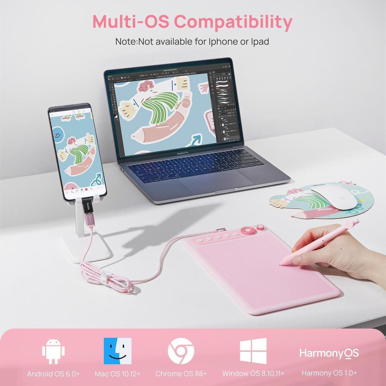 Alt view image 4 of 5 - PR100 Drawing Tablet and Intangbo x7 Drawing Tablet 7.2x4.5 inch Graphics Tablets,Digital Drawing Tablet