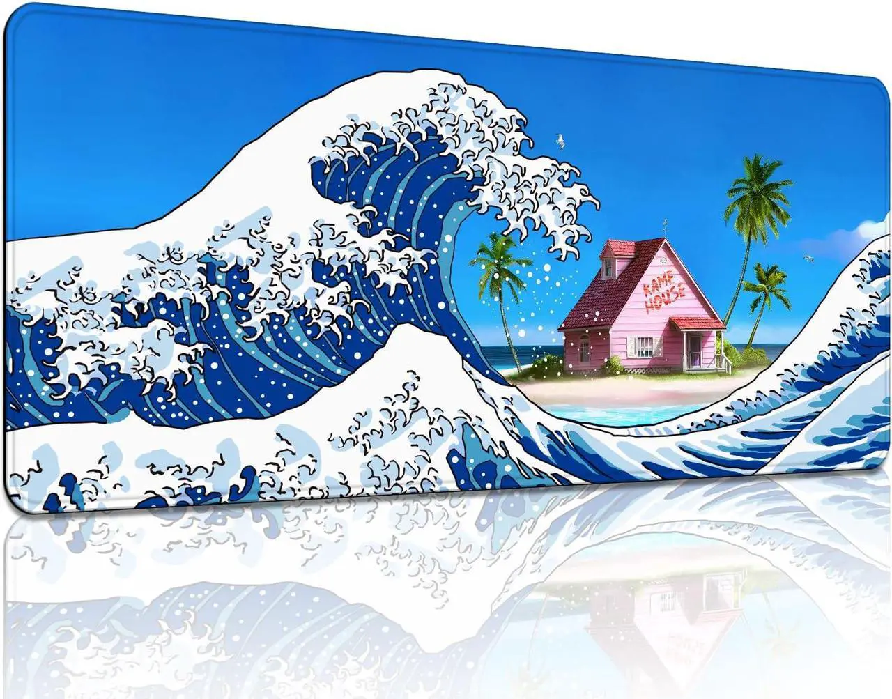 Main image of QUMIOBU Anime Kame House Mouse Pad DBZ Desk Mat Non-Slip Rubber Extended Large Kanagawa Wave Gaming Mousepad for Office Desktop PC Laptop 35.5 x 15.7inches x 3mm