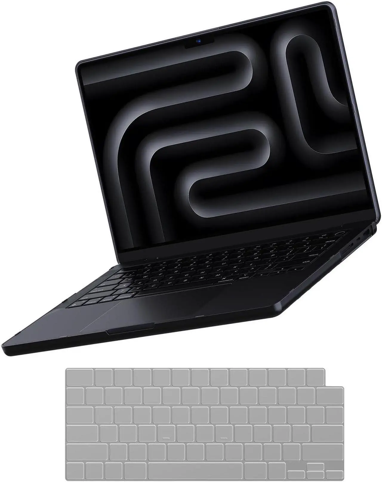Main image of Soonjet for MacBook Pro 16 inch Case M4 2024-2021 M3 M2 M1 Pro/Max [100% Match Official Color] Clear Hard Shell + Laptop Keyboard Cover - Space Black
