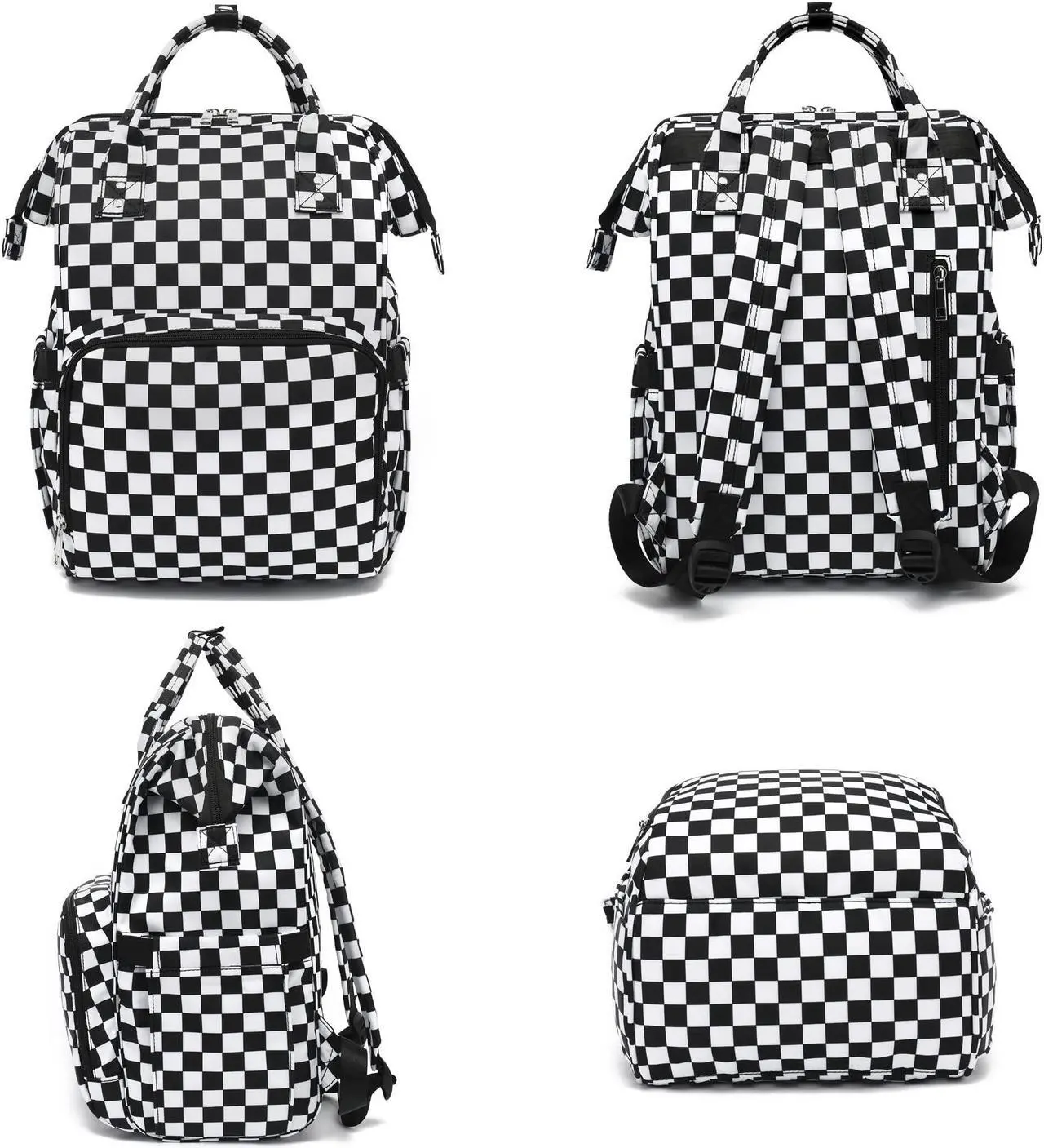 Alt view image 5 of 5 - Xunteny Checkered Women Laptop Backpack, College School Backpack Bookbag 15.6 Inch Computer Backpacks for Work Business Travel