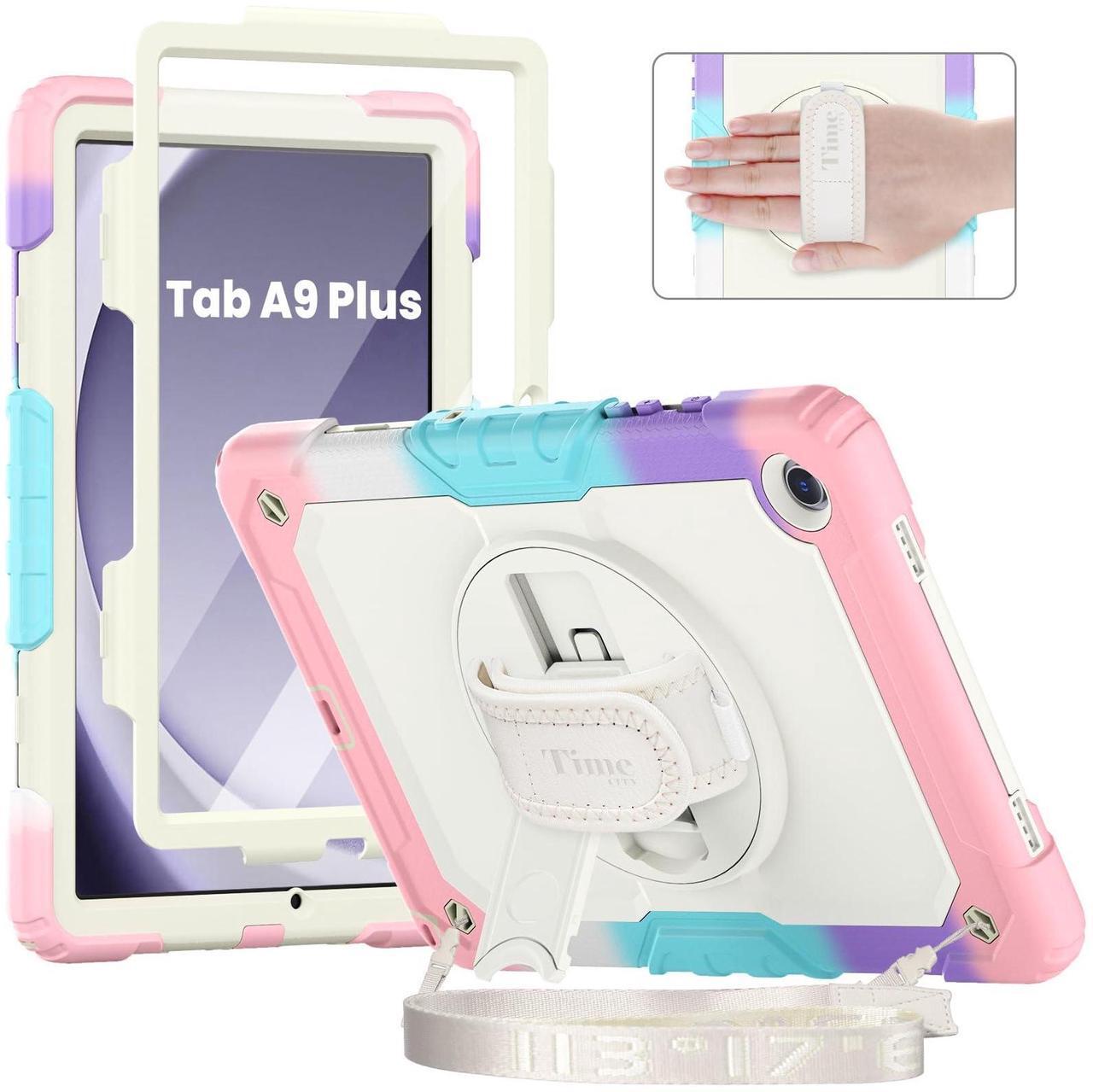 Main image of Timecity Case for Samsung Galaxy Tab A9 Plus Case 11 inch 2024 with Screen Protector for Girls Kids, Shockproof Case for Galaxy Tab A9+ (SM-X210/X216/X218) with Stand Hand/Shoulder Strap- Pink Camo