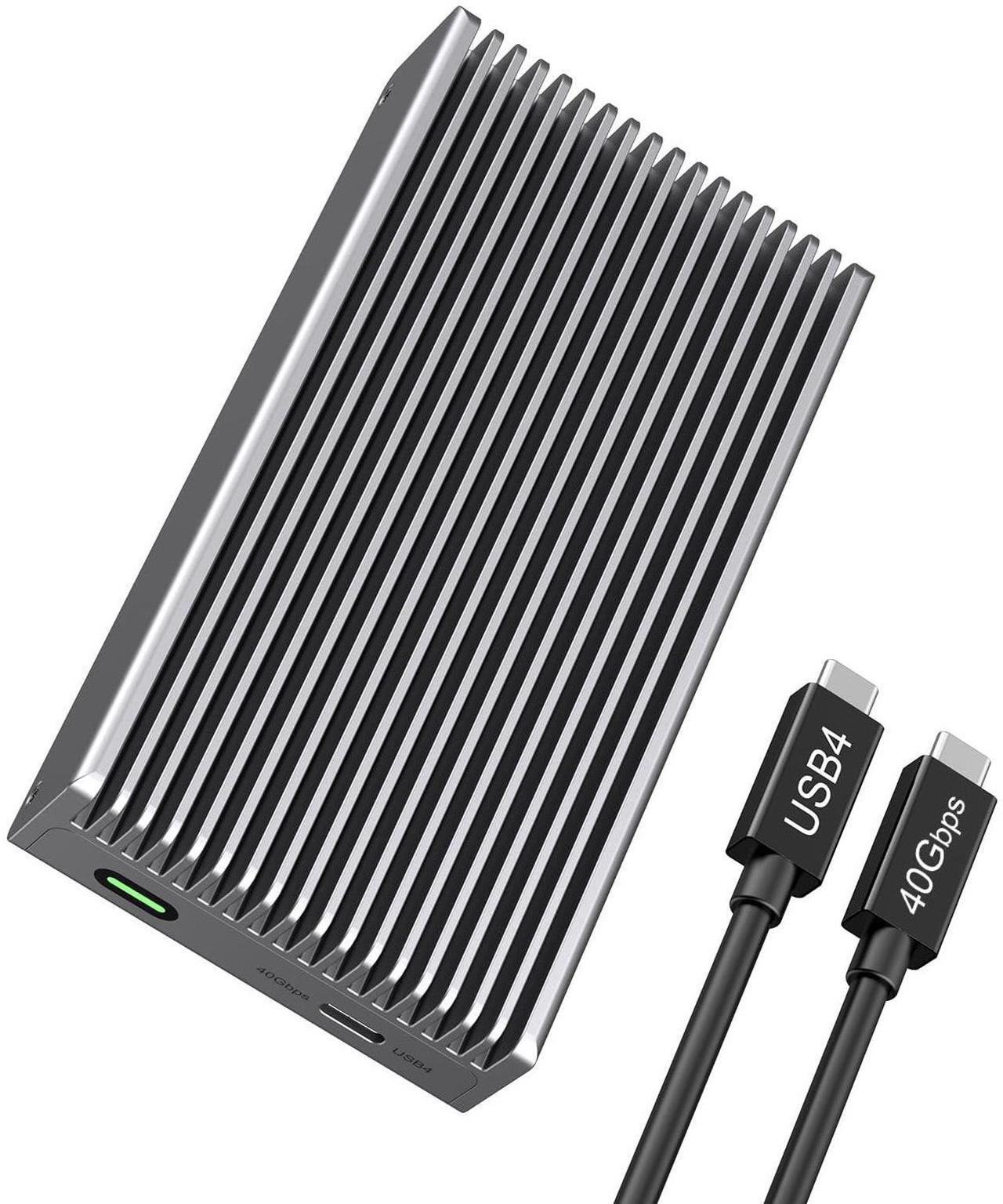 Main image of Fanless Speedy 40Gbps M.2 NVMe SSD Enclosure, USB4/Thunderbolt 4 Aluminum External NVMe Enclosure with Finned Dustproof Cooling Design, Supports M.2 NVMe PCIe SSD up to 8TB(Gray