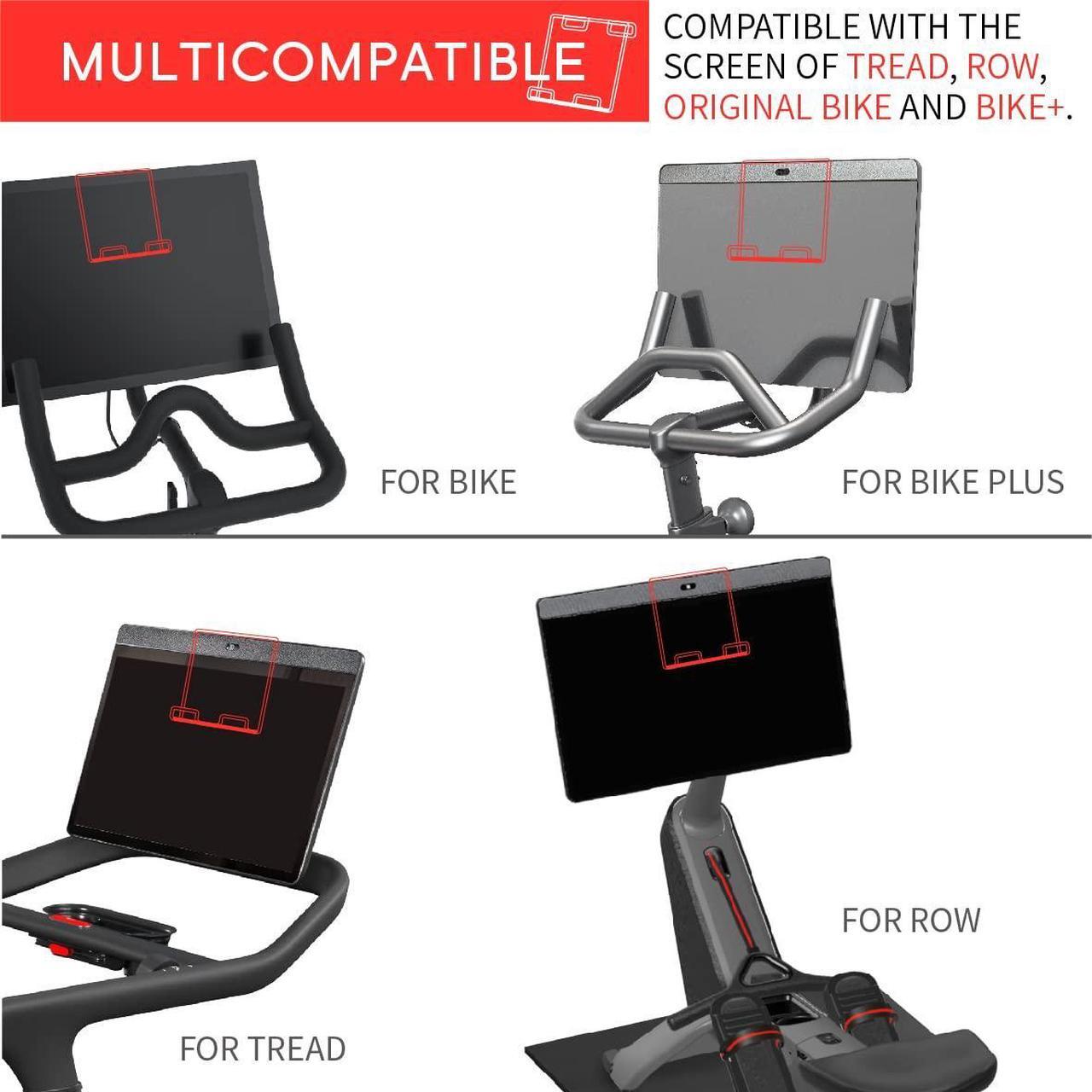 Alt view image 3 of 5 - Doubleplus Tablet Holder Compatible with Peloton Bike & Bike Plus & Tread & Row, Holder for iPad, Tablet Stand, Compatible with Myx Fitness bike, Mount for Kindle and eReader, Accessories for Home Gym